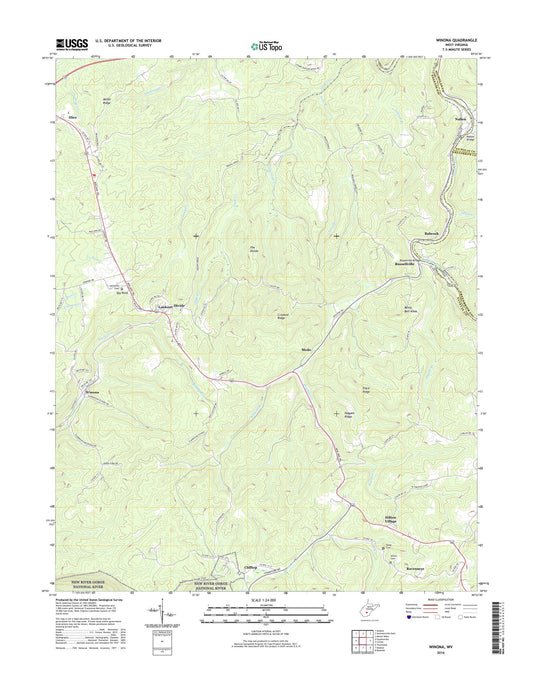 Winona West Virginia US Topo Map Image