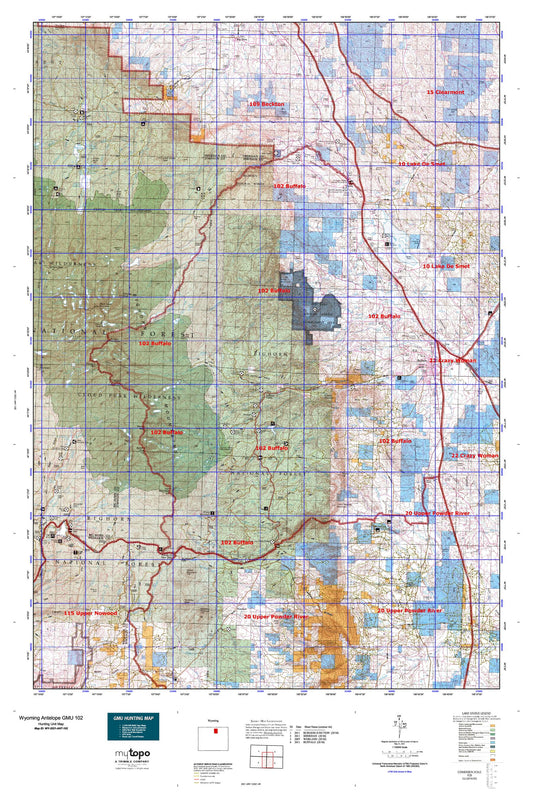 Wyoming Antelope GMU 102 Map Image
