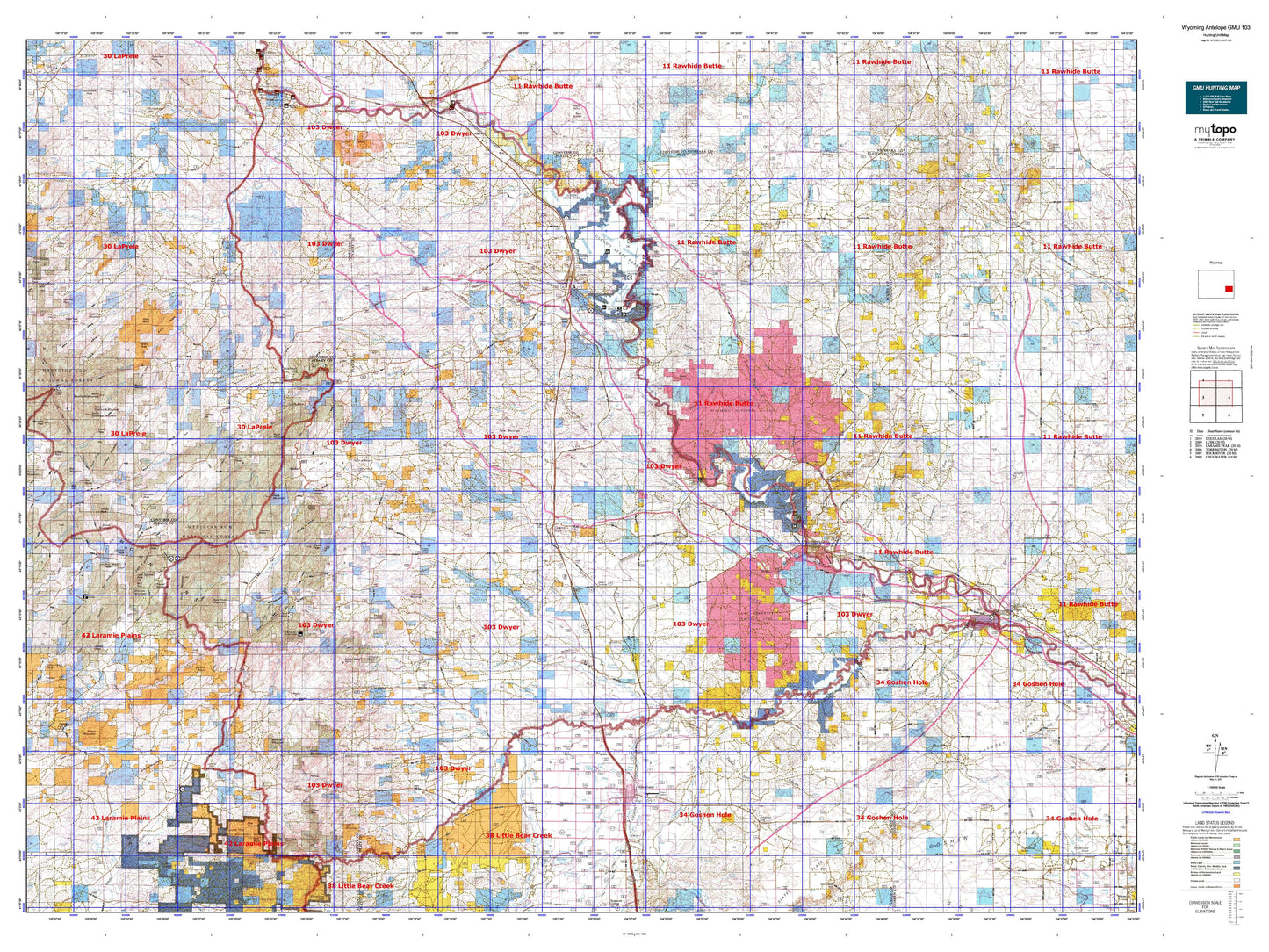 Wyoming Antelope GMU 103 Map Image