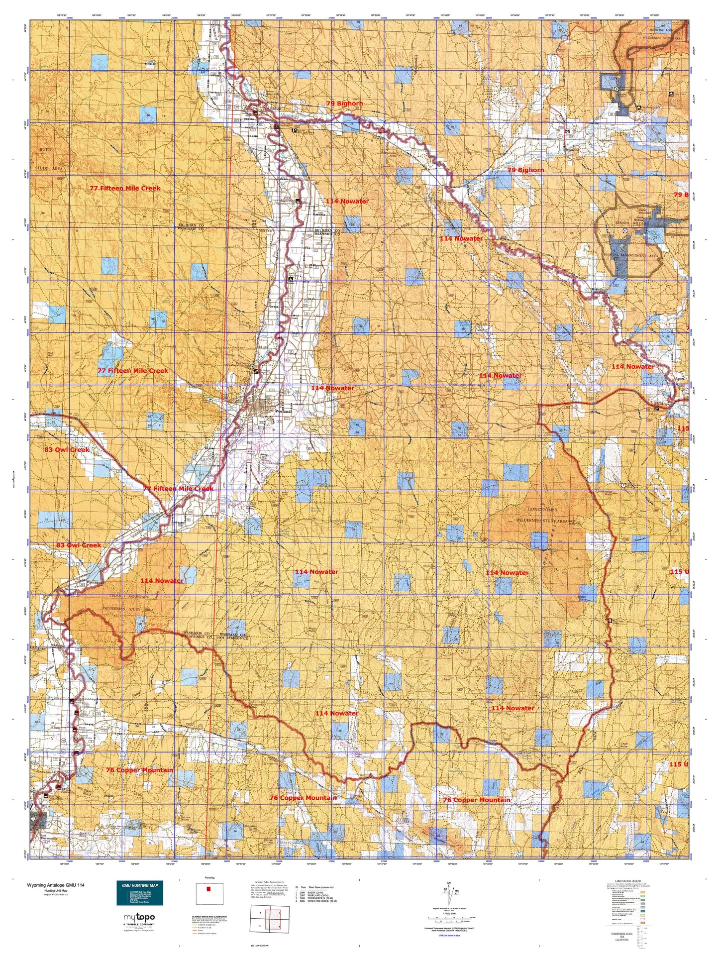 Wyoming Antelope GMU 114 Map Image