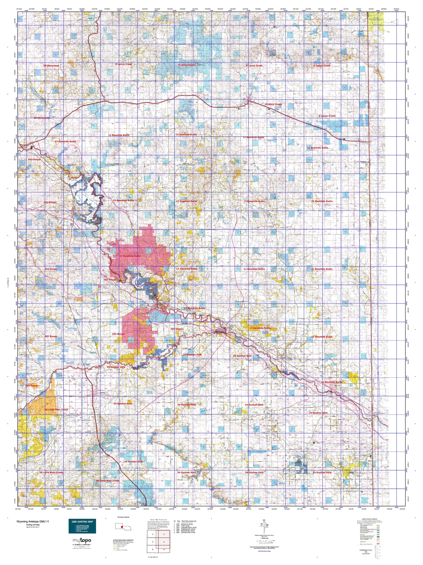 Wyoming Antelope GMU 11 Map Image