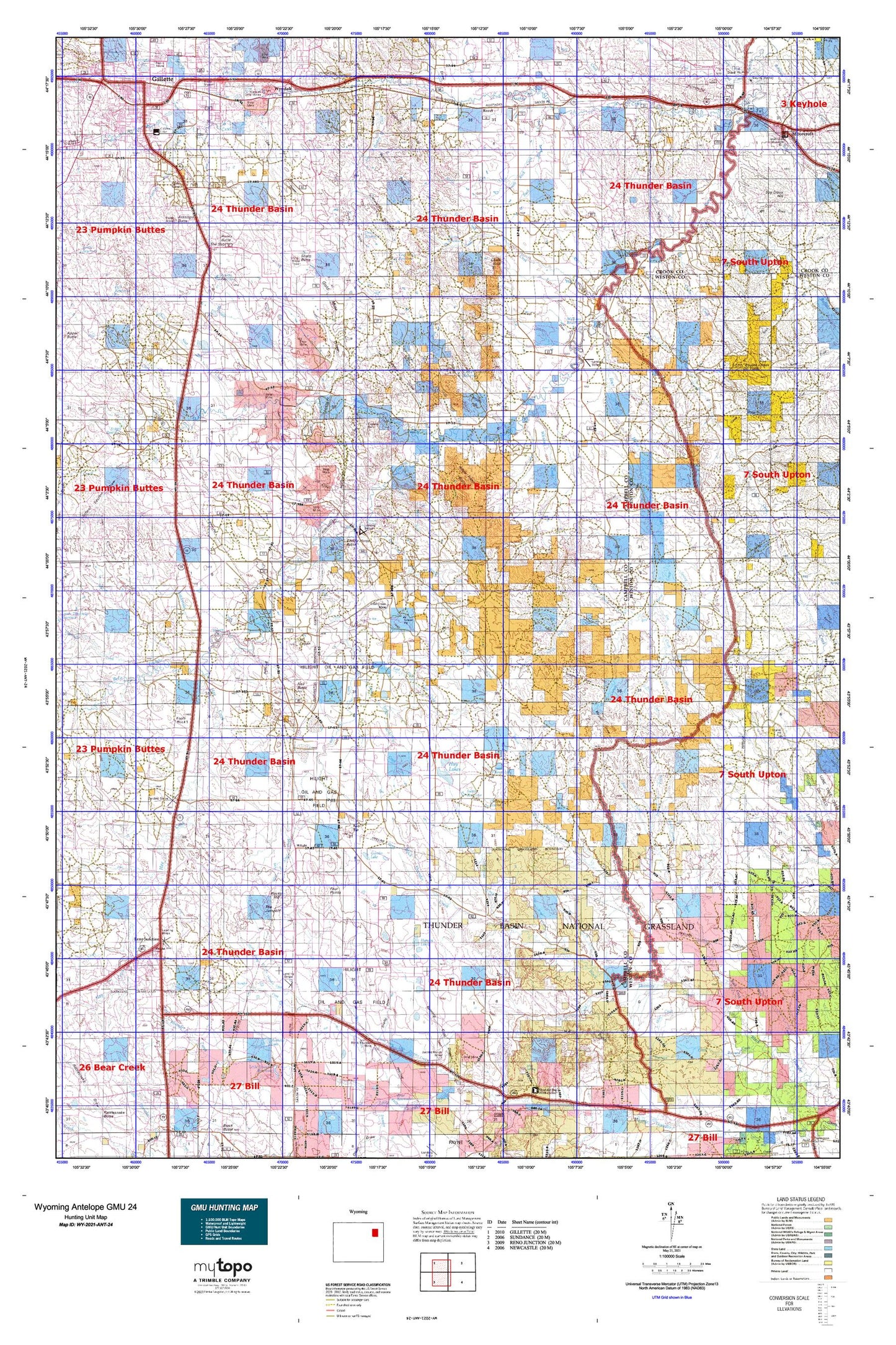 Wyoming Antelope GMU 24 Map Image