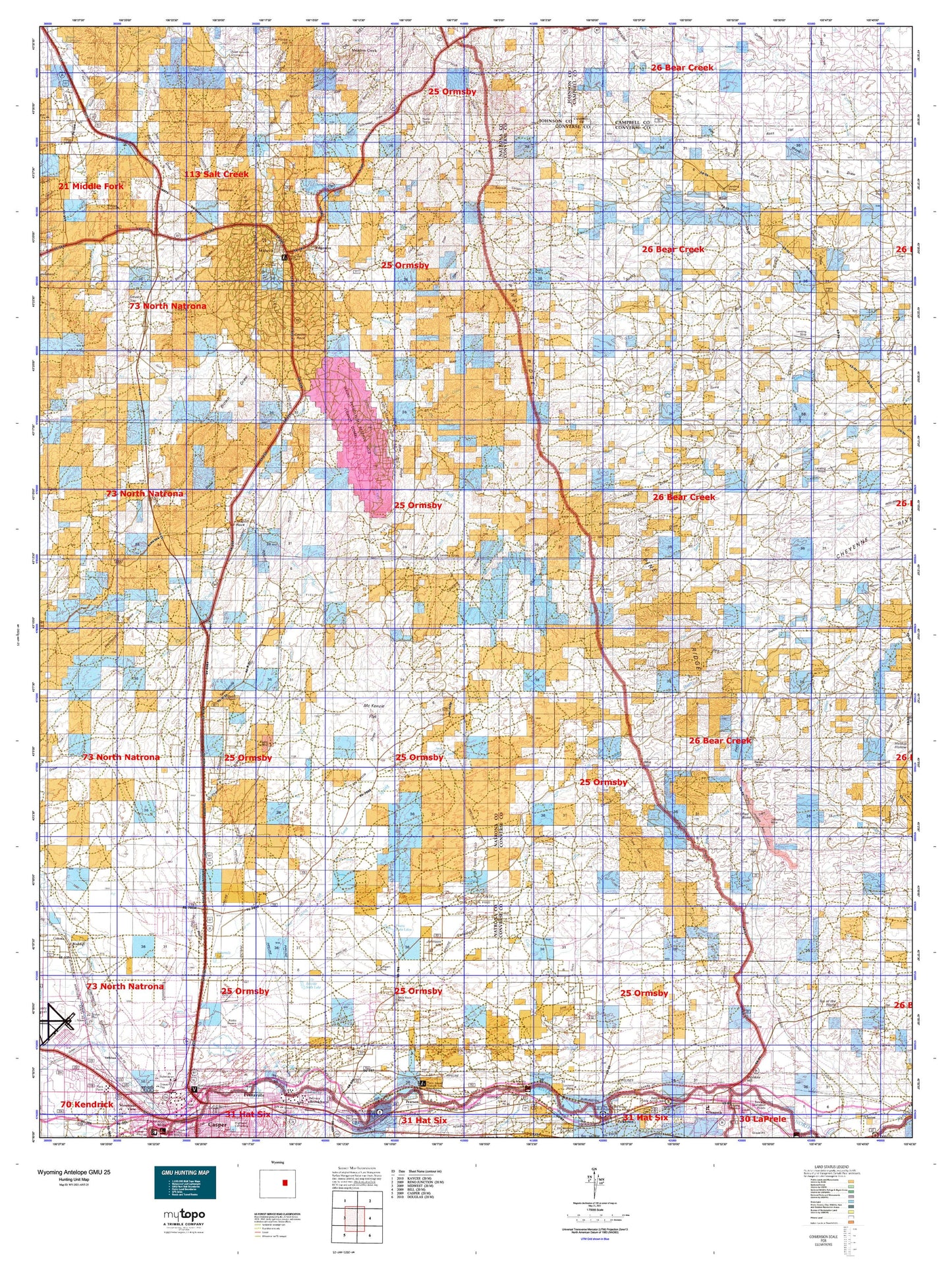 Wyoming Antelope GMU 25 Map Image