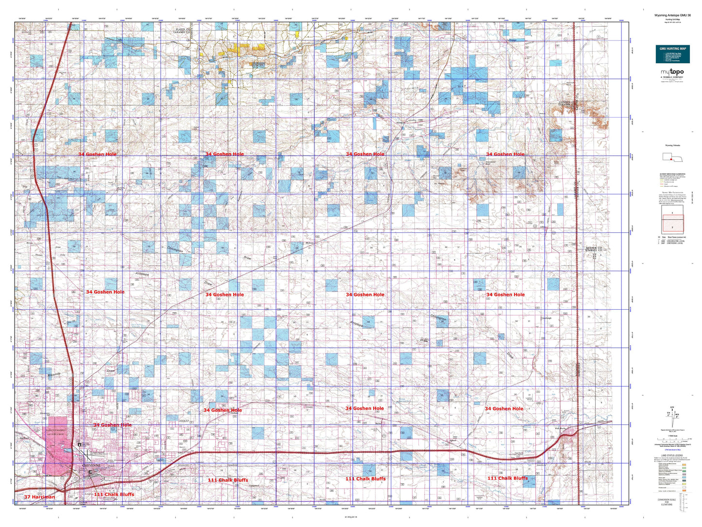 Wyoming Antelope GMU 36 Map Image