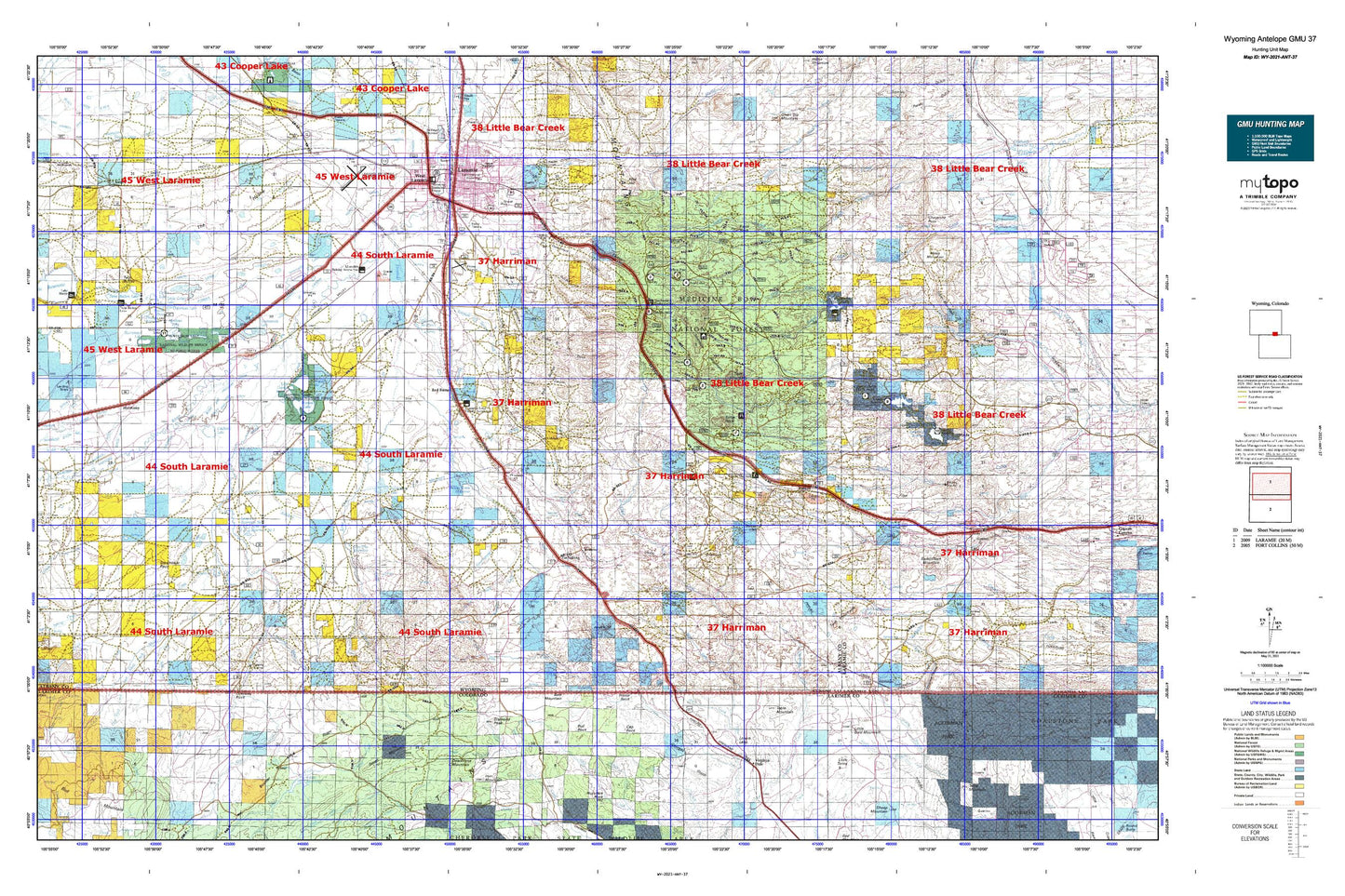 Wyoming Antelope GMU 37 Map Image