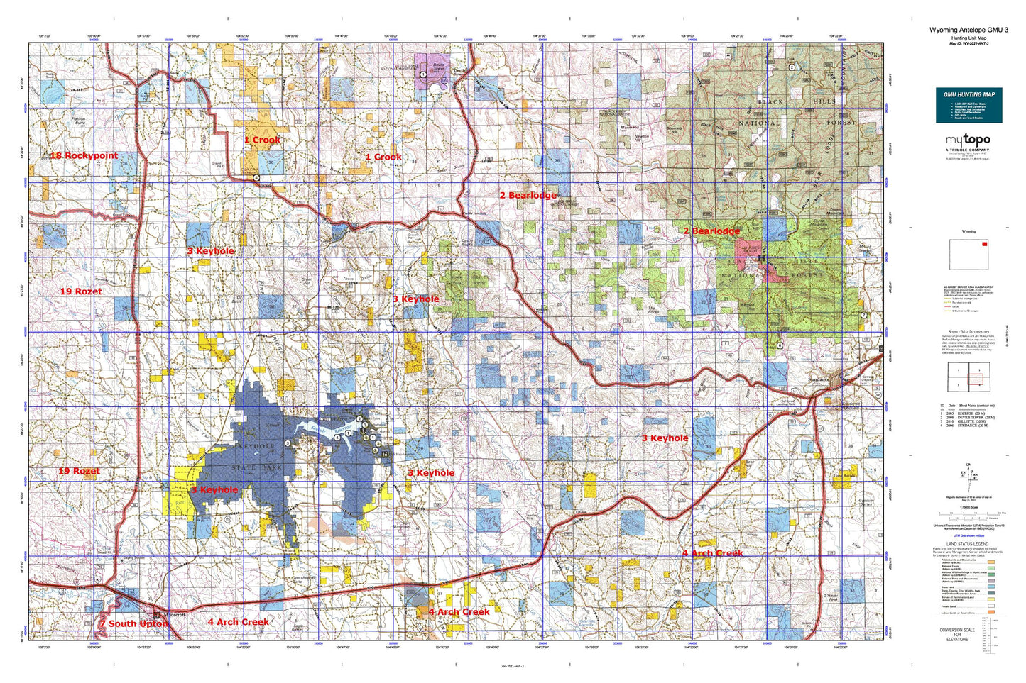 Wyoming Antelope GMU 3 Map Image