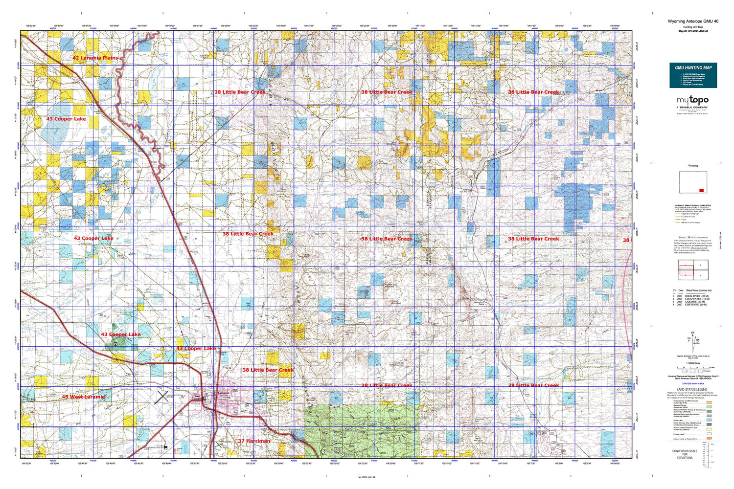 Wyoming Antelope GMU 40 Map Image