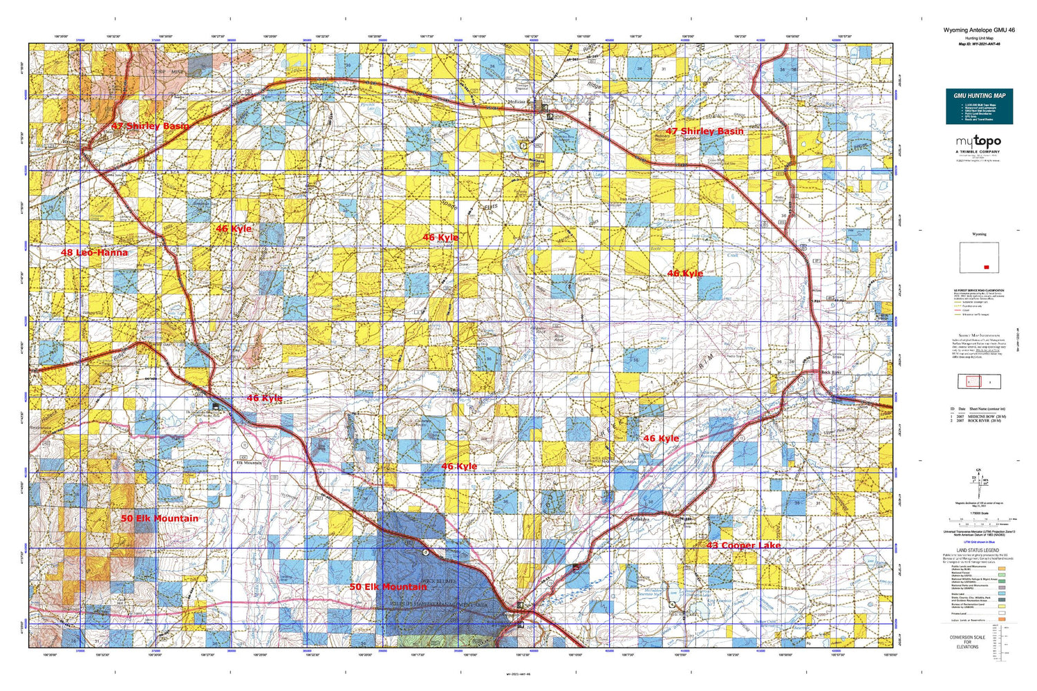 Wyoming Antelope GMU 46 Map Image