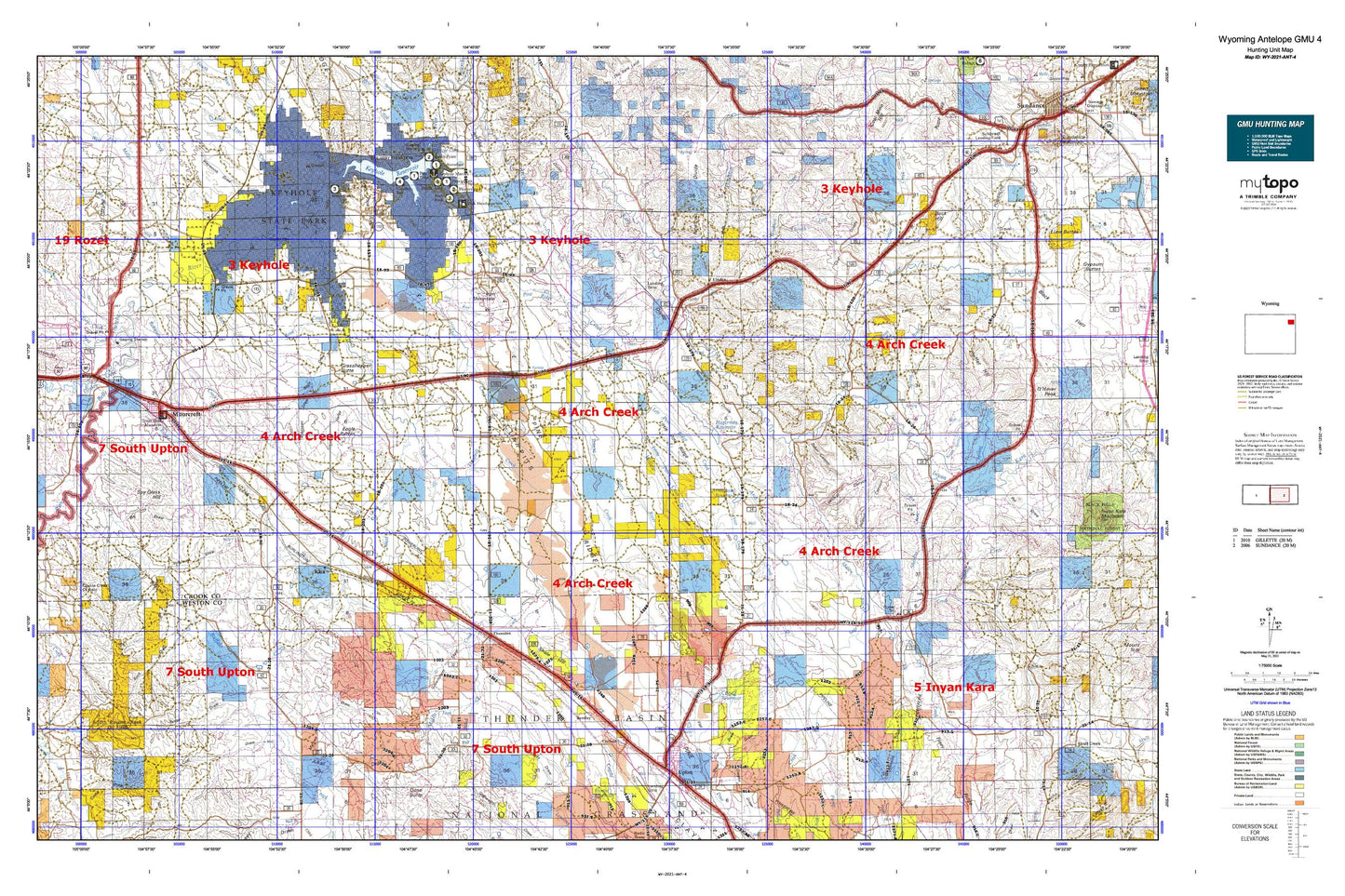 Wyoming Antelope GMU 4 Map Image