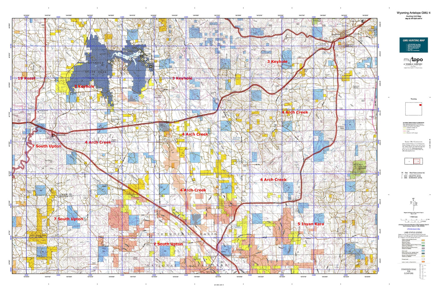 Wyoming Antelope GMU 4 Map Image