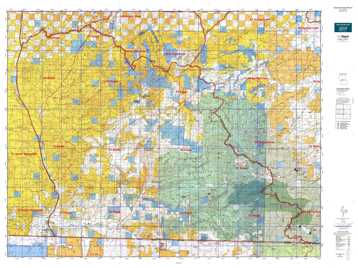 Wyoming Antelope GMU 53 Map Image