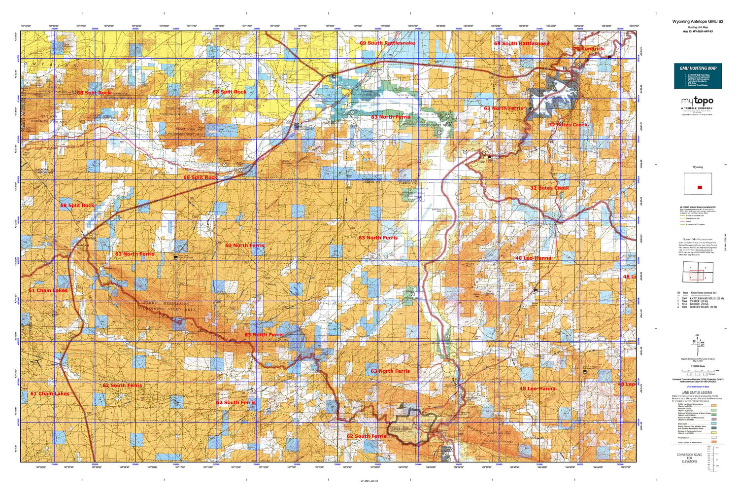 Wyoming Antelope GMU 63 Map Image