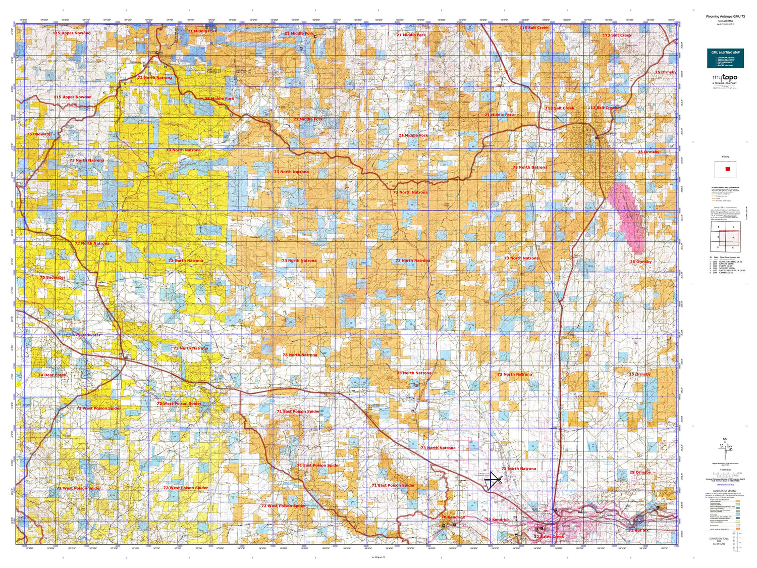 Wyoming Antelope GMU 73 Map Image