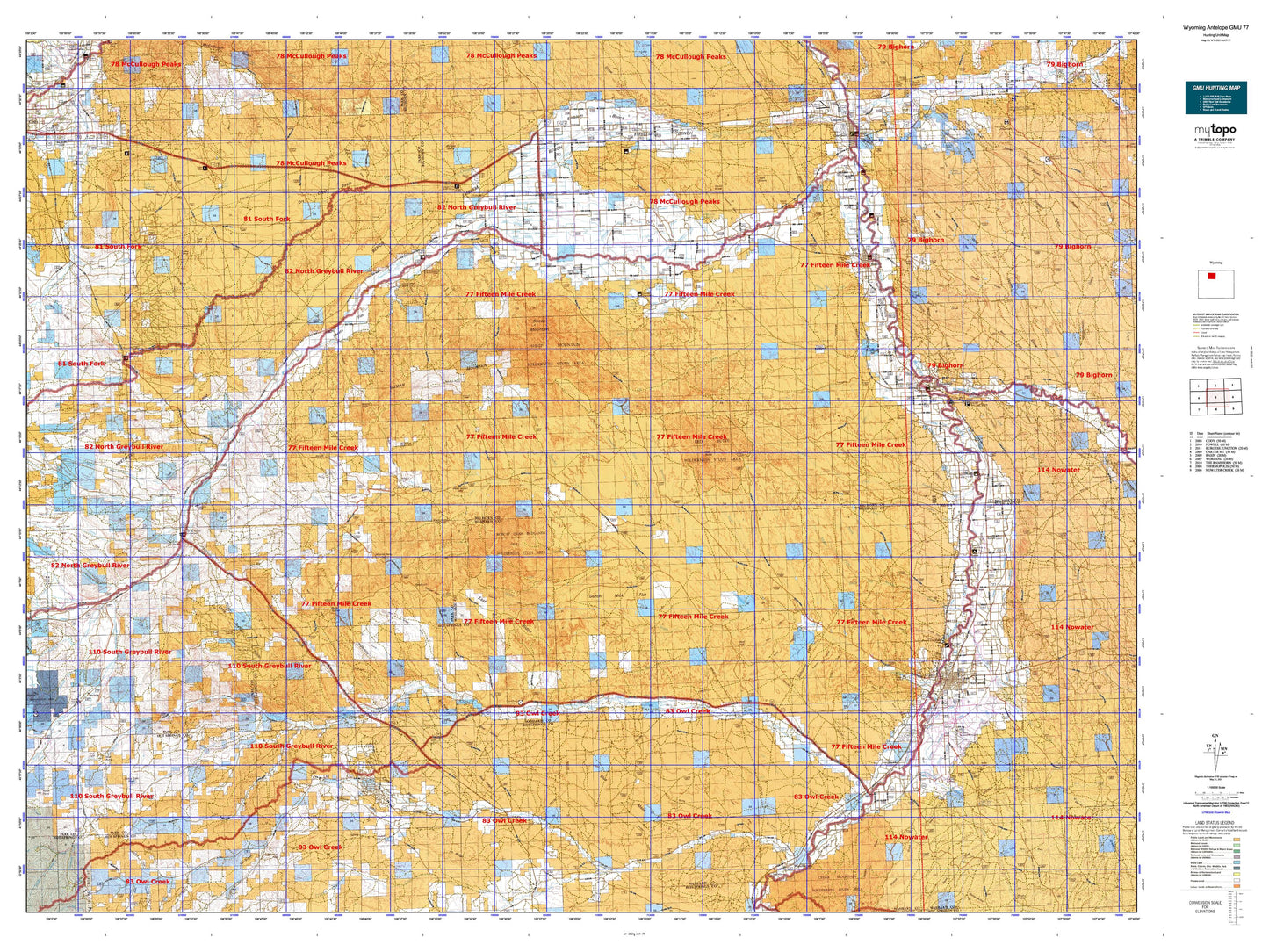 Wyoming Antelope GMU 77 Map Image