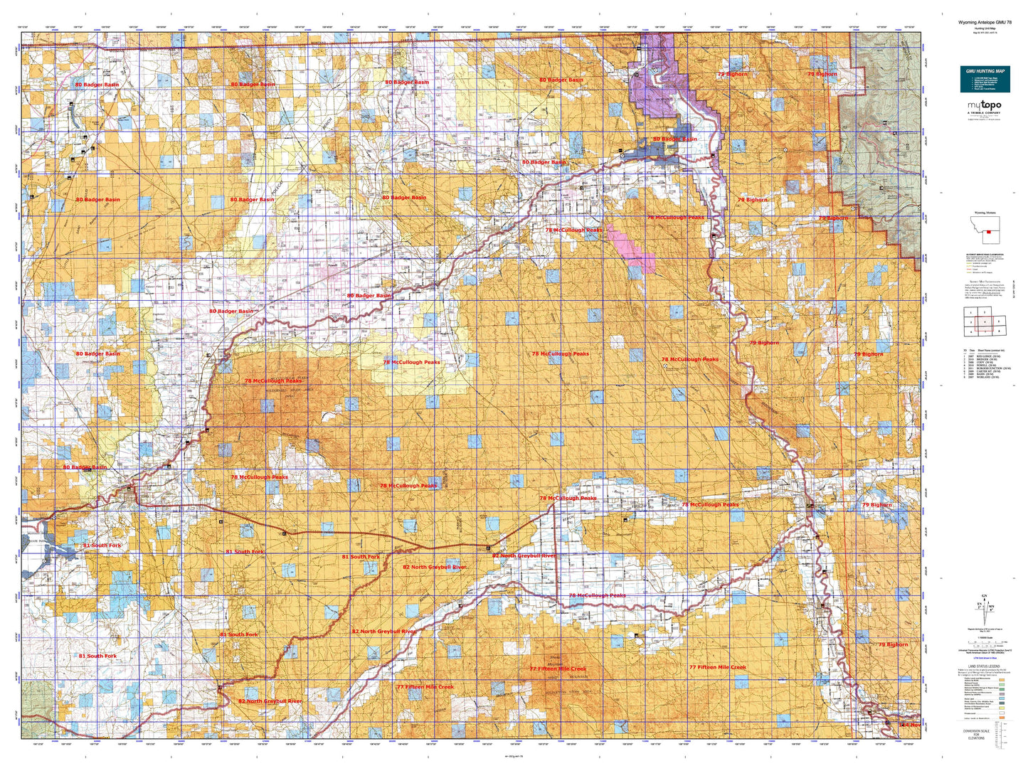 Wyoming Antelope GMU 78 Map Image