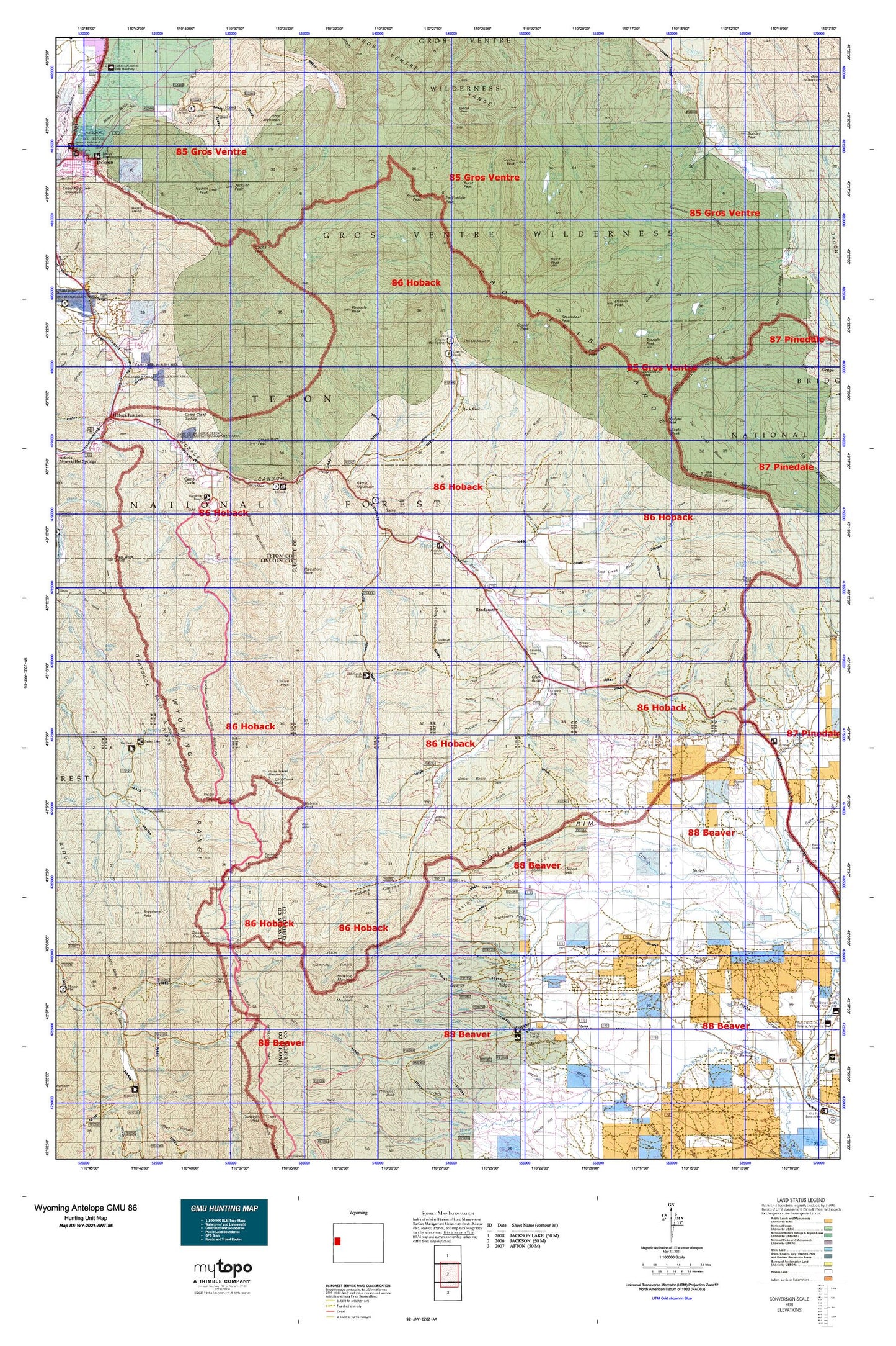 Wyoming Antelope GMU 86 Map Image