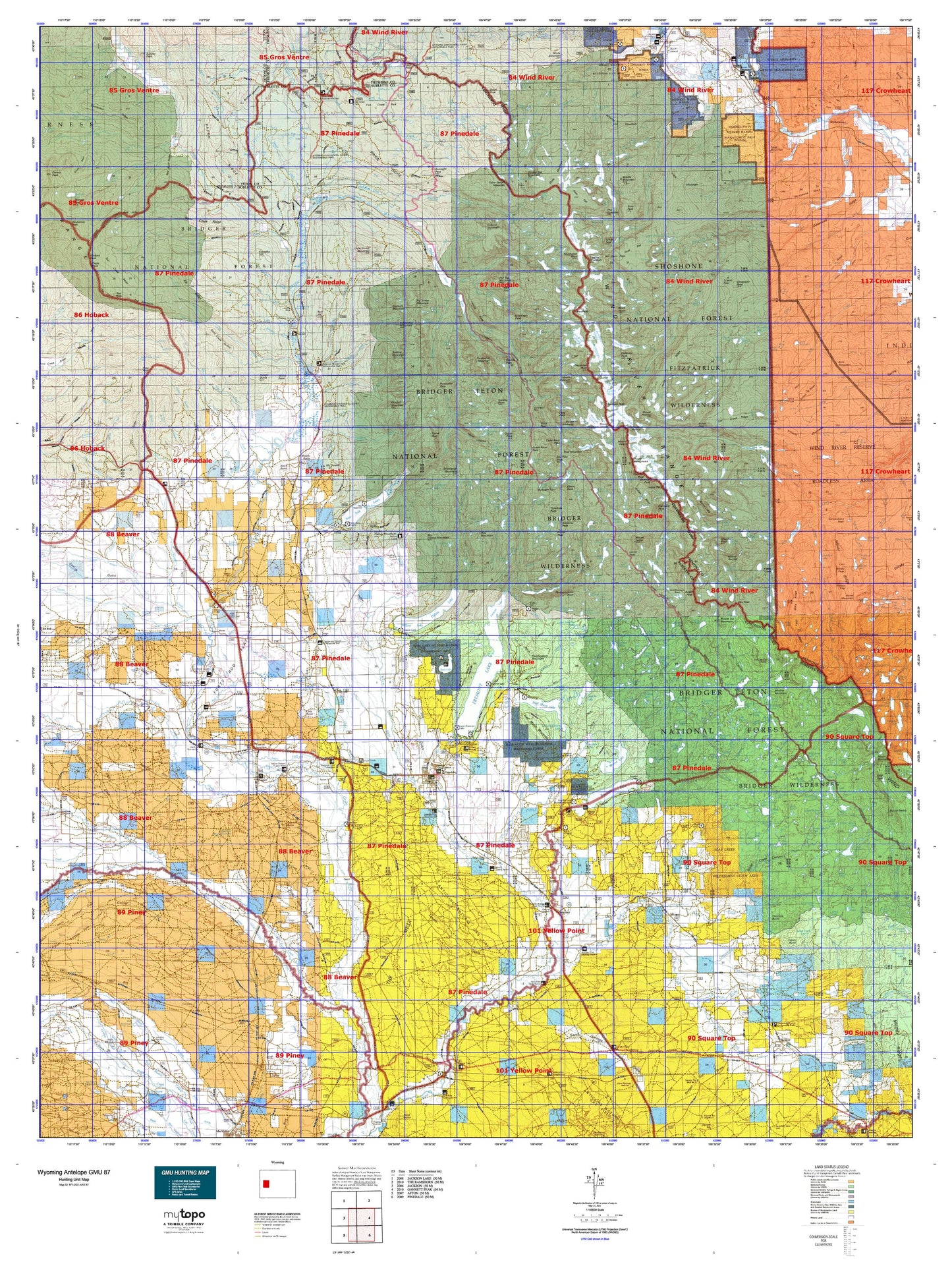 Wyoming Antelope GMU 87 Map Image