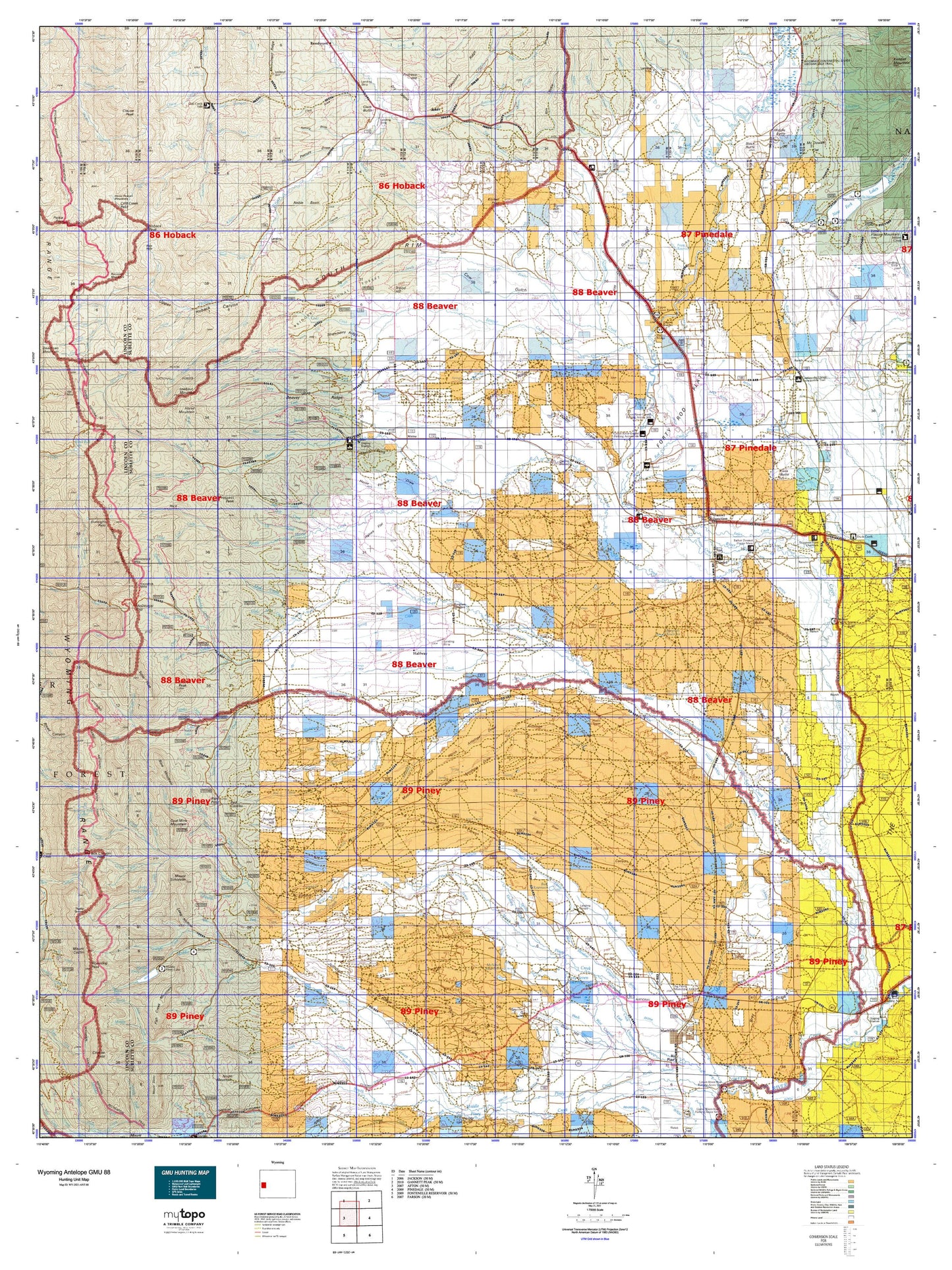 Wyoming Antelope GMU 88 Map Image
