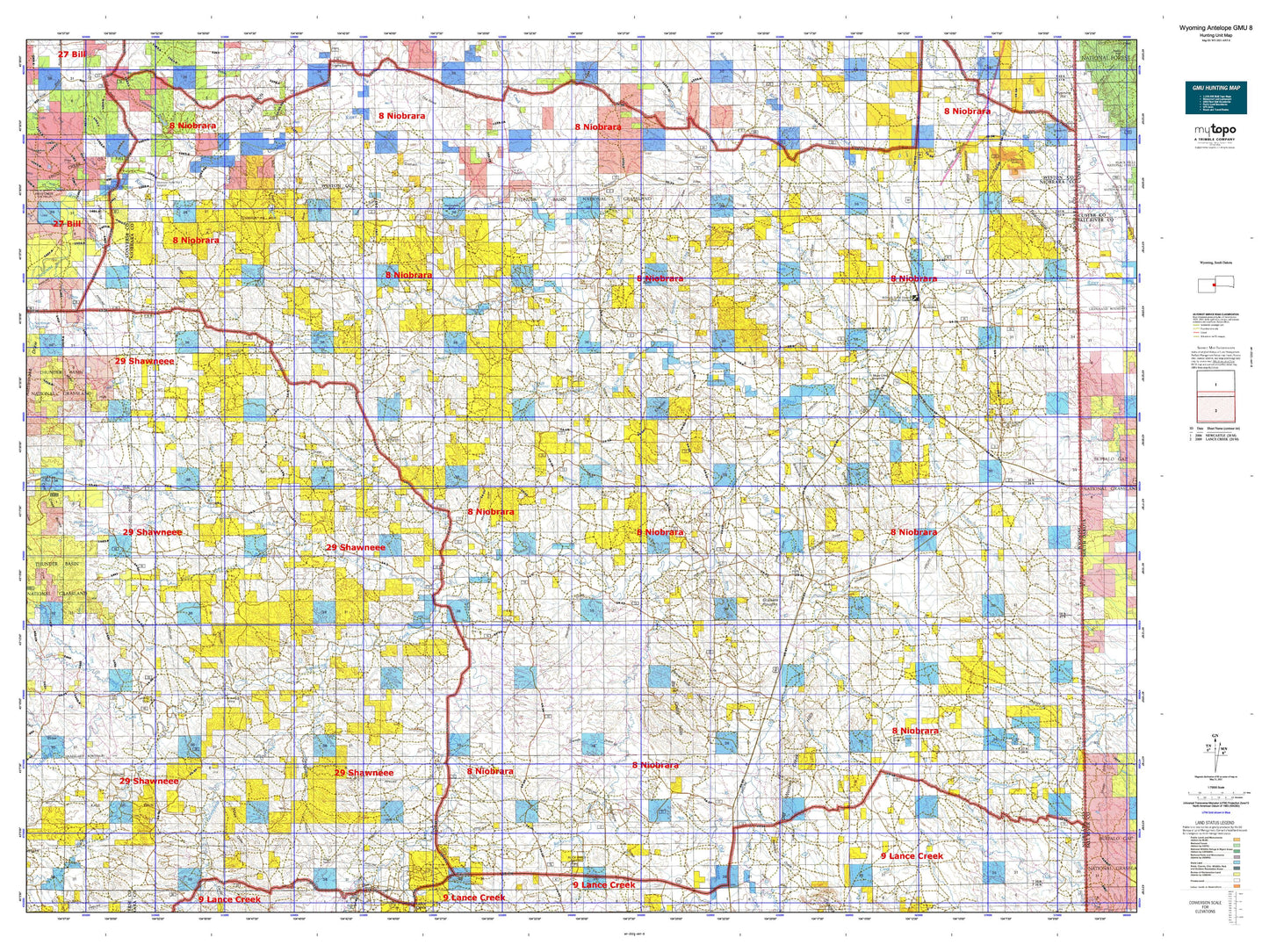 Wyoming Antelope GMU 8 Map Image