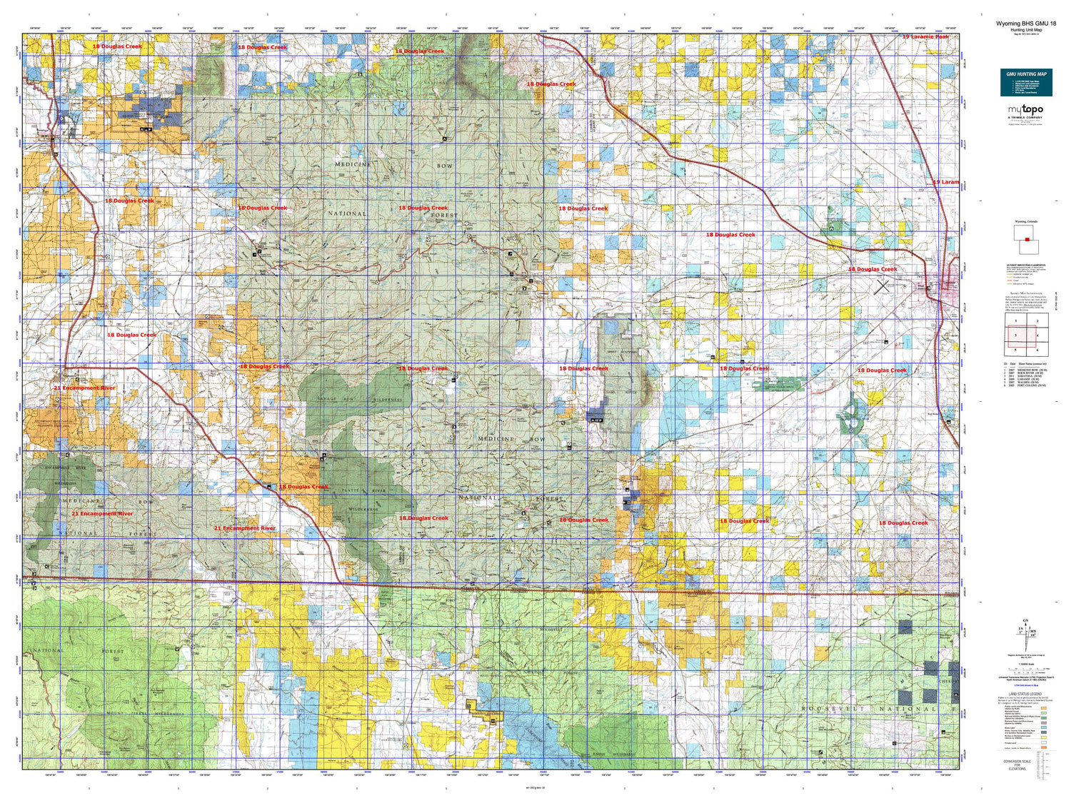 Wyoming Bighorn Sheep GMU 18 Map Image