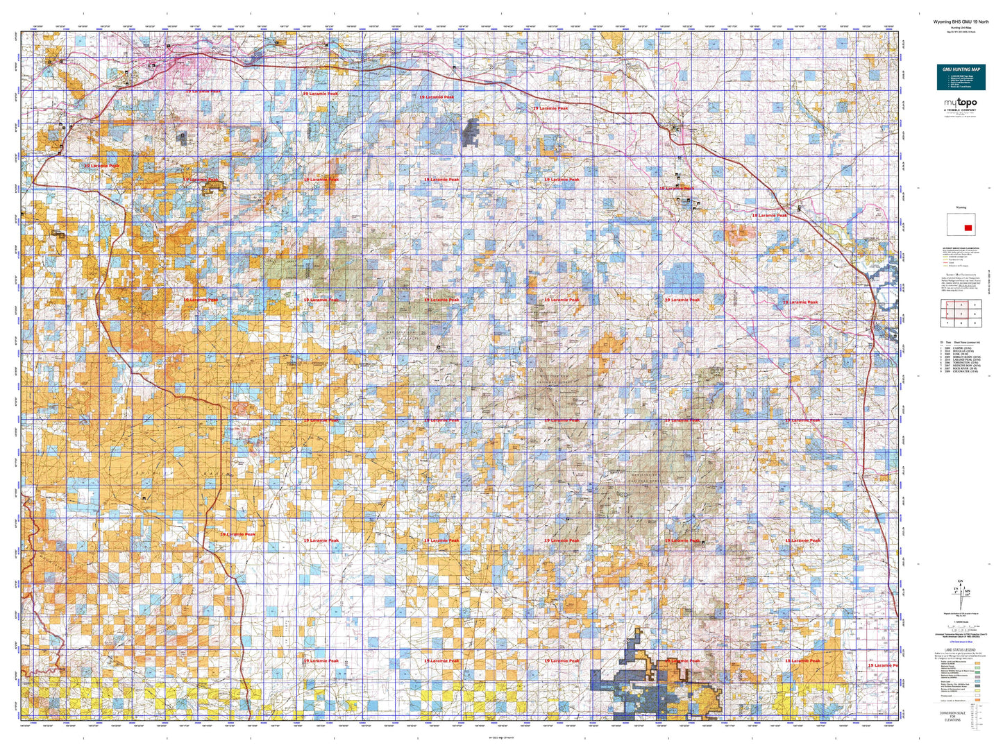 Wyoming Bighorn Sheep GMU 19 North Map Image