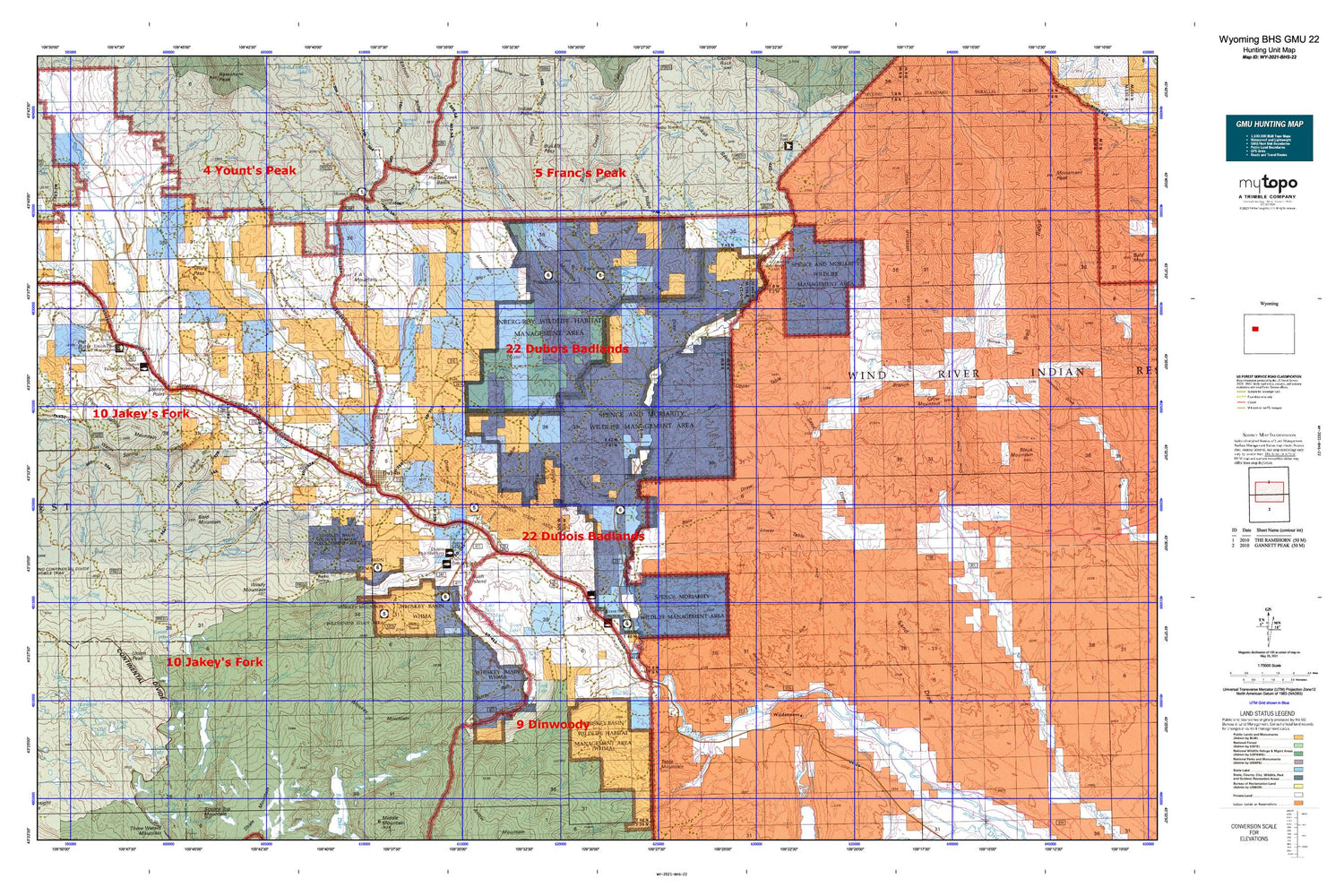 Wyoming Bighorn Sheep GMU 22 Map Image