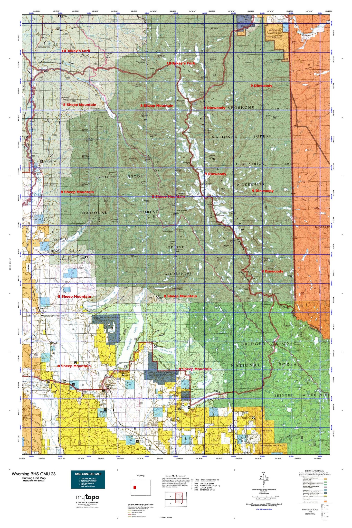 Wyoming Bighorn Sheep GMU 23 Map Image