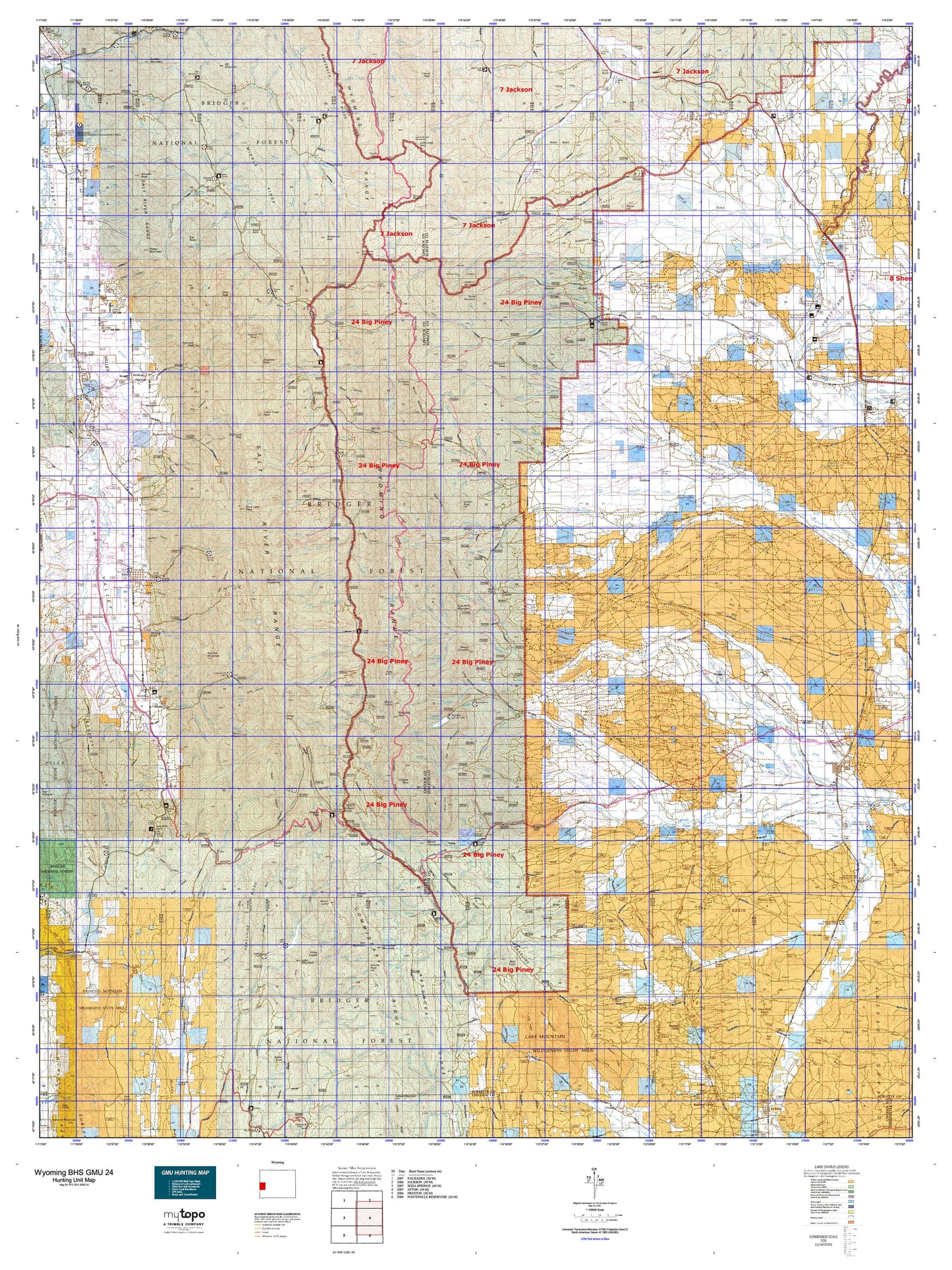 Wyoming Bighorn Sheep GMU 24 Map Image