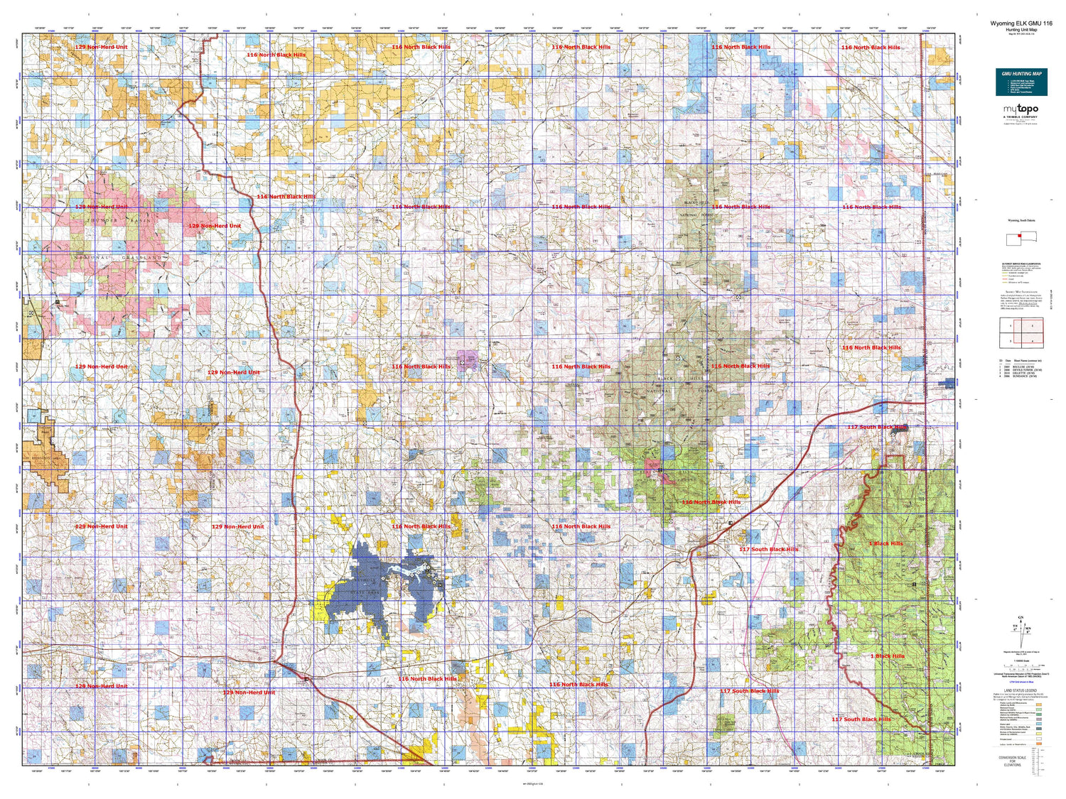 Wyoming Elk GMU 116 Map Image