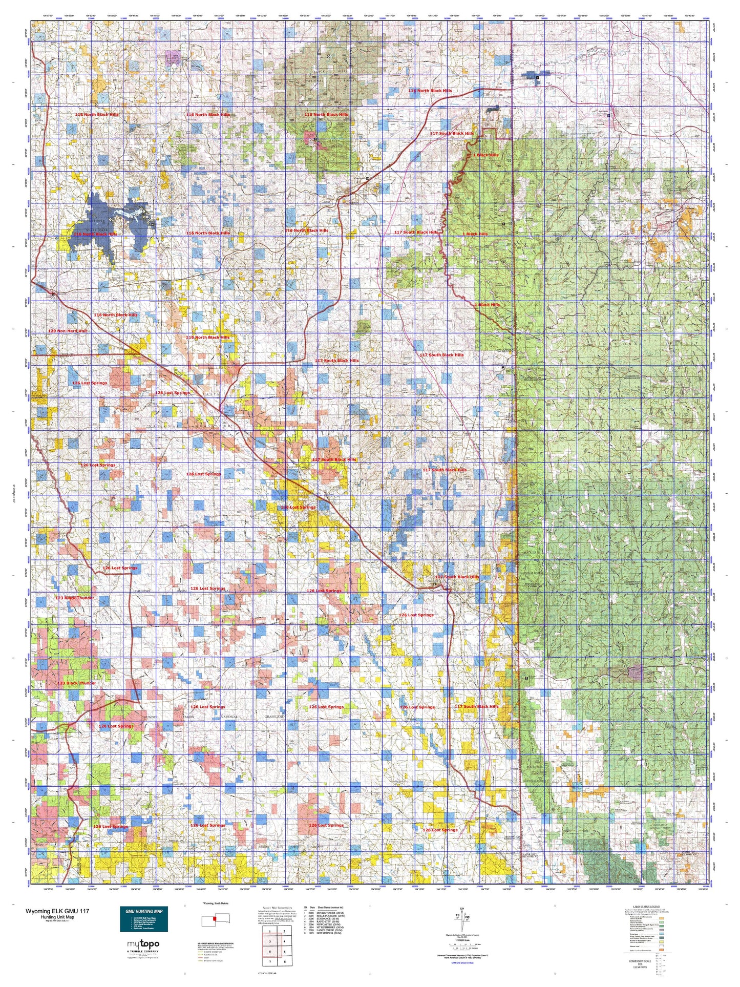 Wyoming Elk GMU 117 Map Image