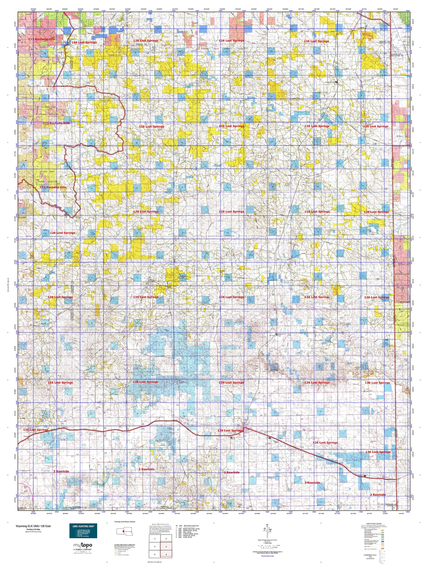 Wyoming Elk GMU 126 East Map Image
