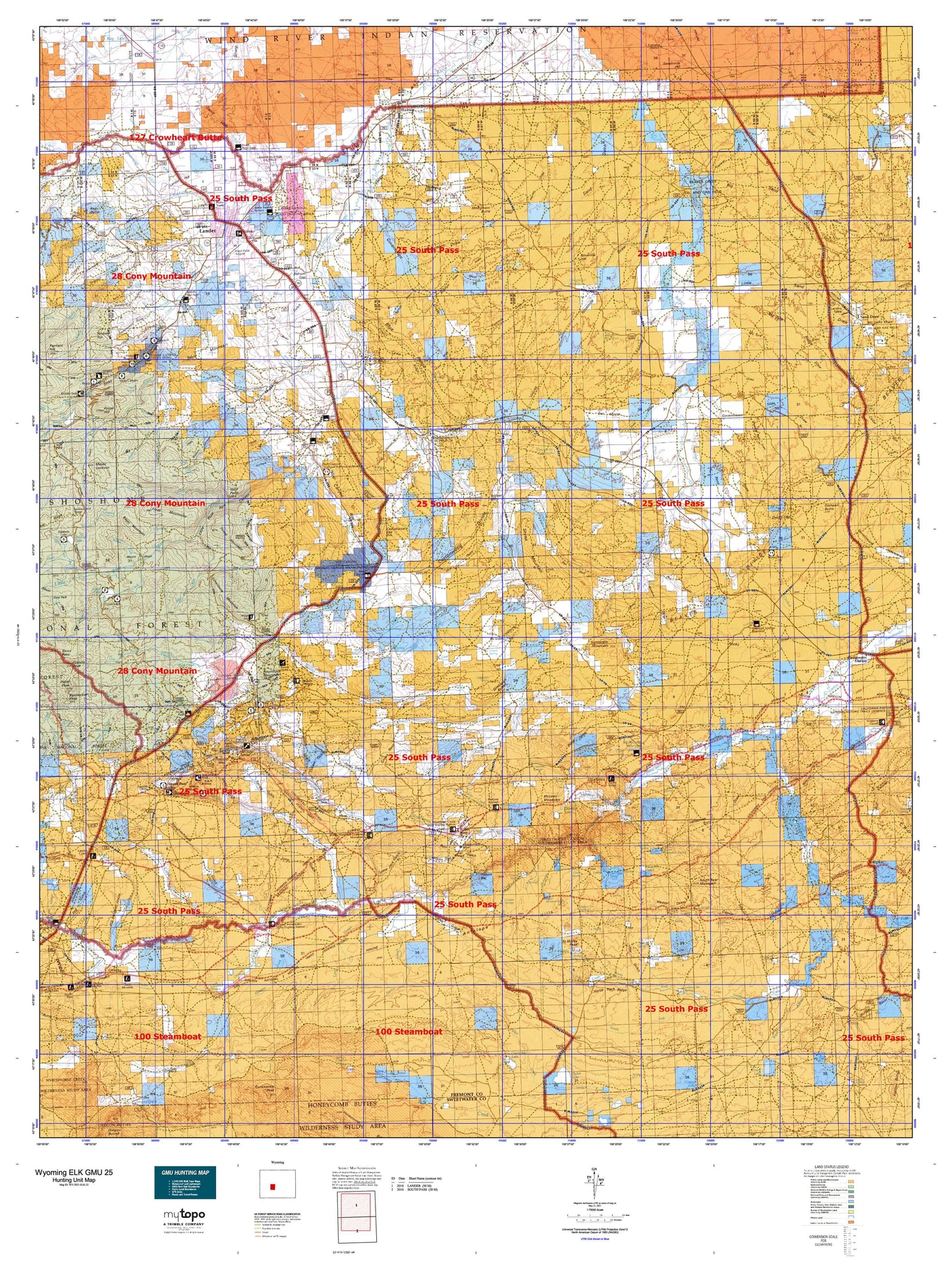Wyoming Elk GMU 25 Map Image