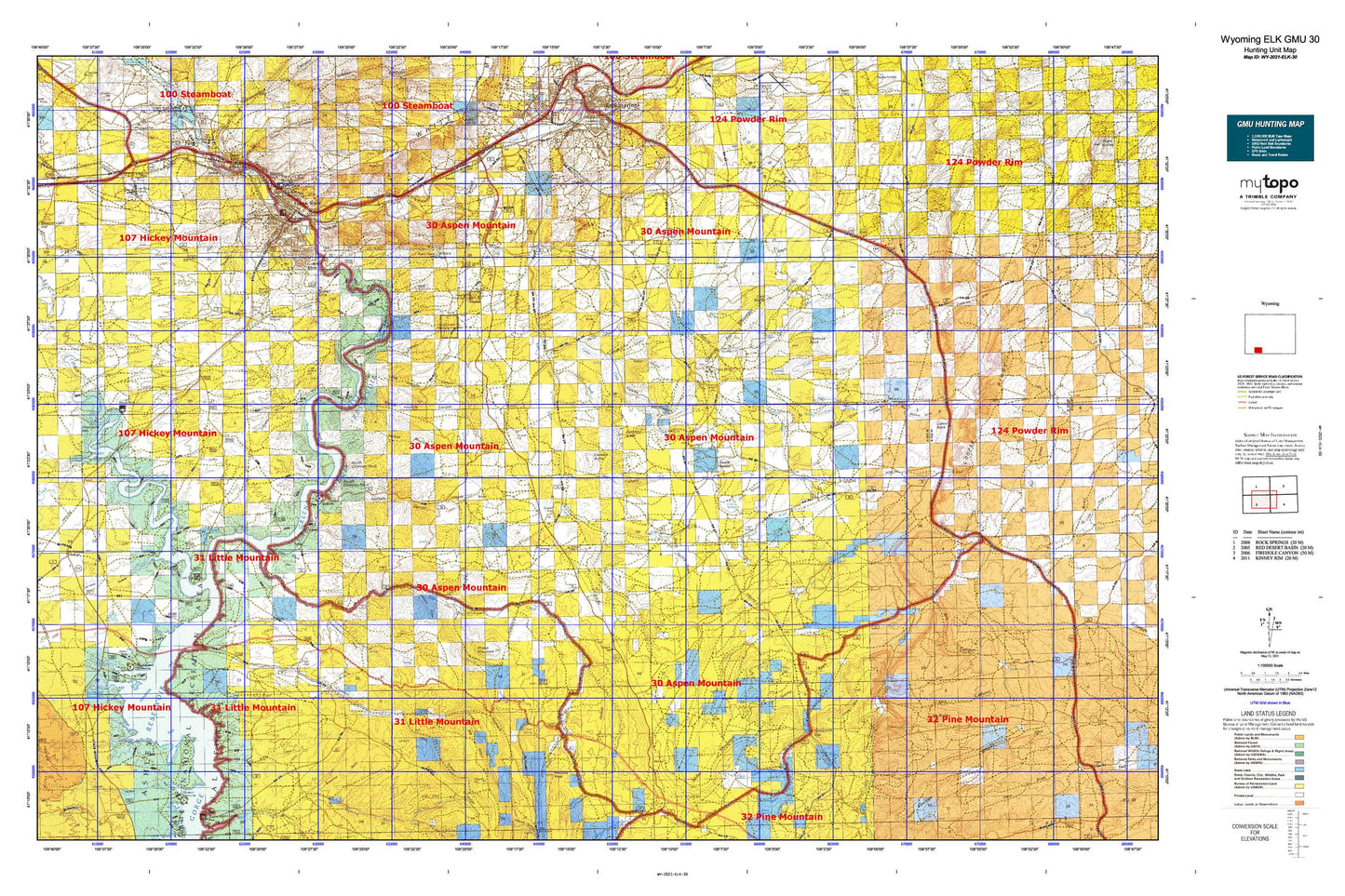 Wyoming Elk GMU 30 Map Image