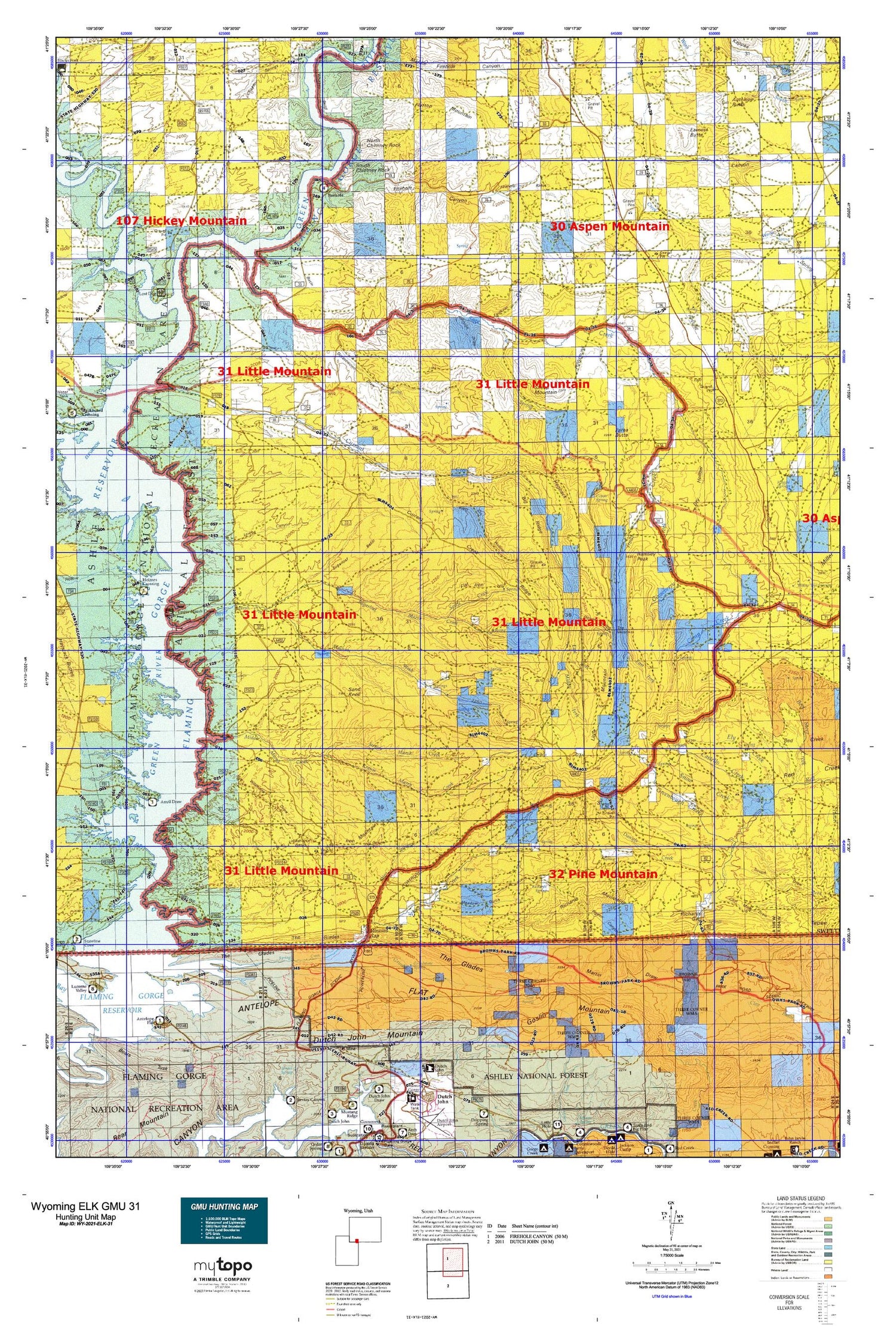 Wyoming Elk GMU 31 Map Image