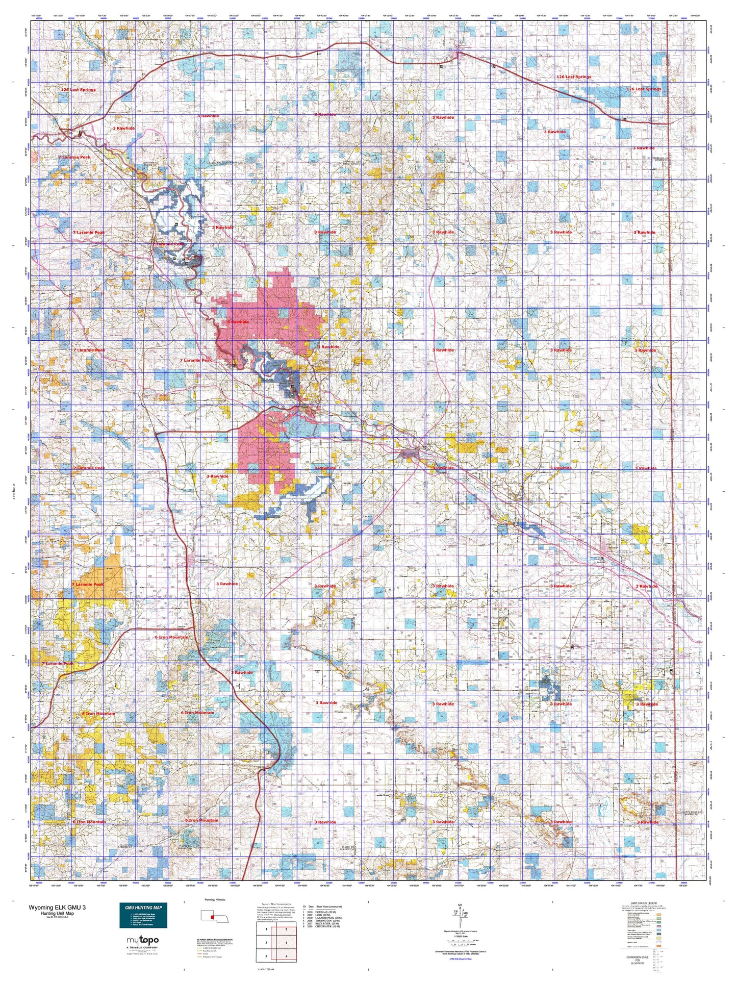 Wyoming Elk GMU 3 Map Image