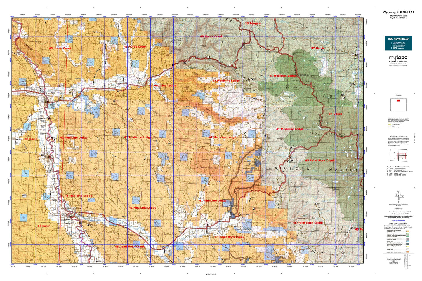 Wyoming Elk GMU 41 Map Image