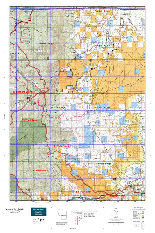 Wyoming Elk GMU 54 Map Image