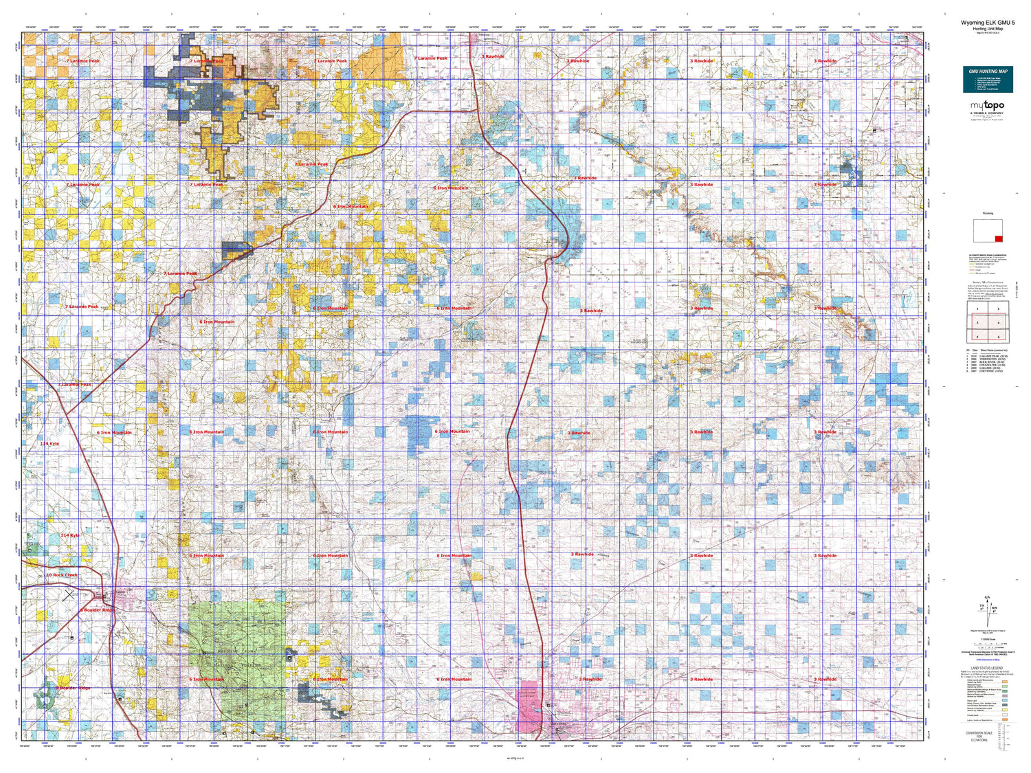 Wyoming Elk GMU 5 Map Image