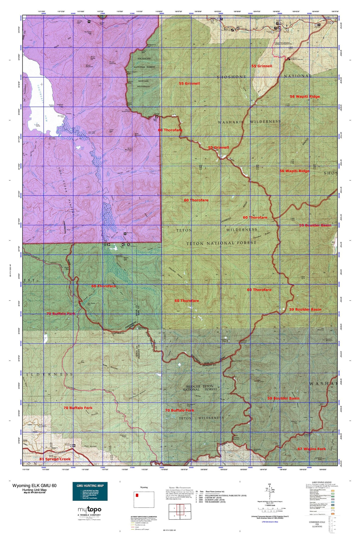 Wyoming Elk GMU 60 Map Image