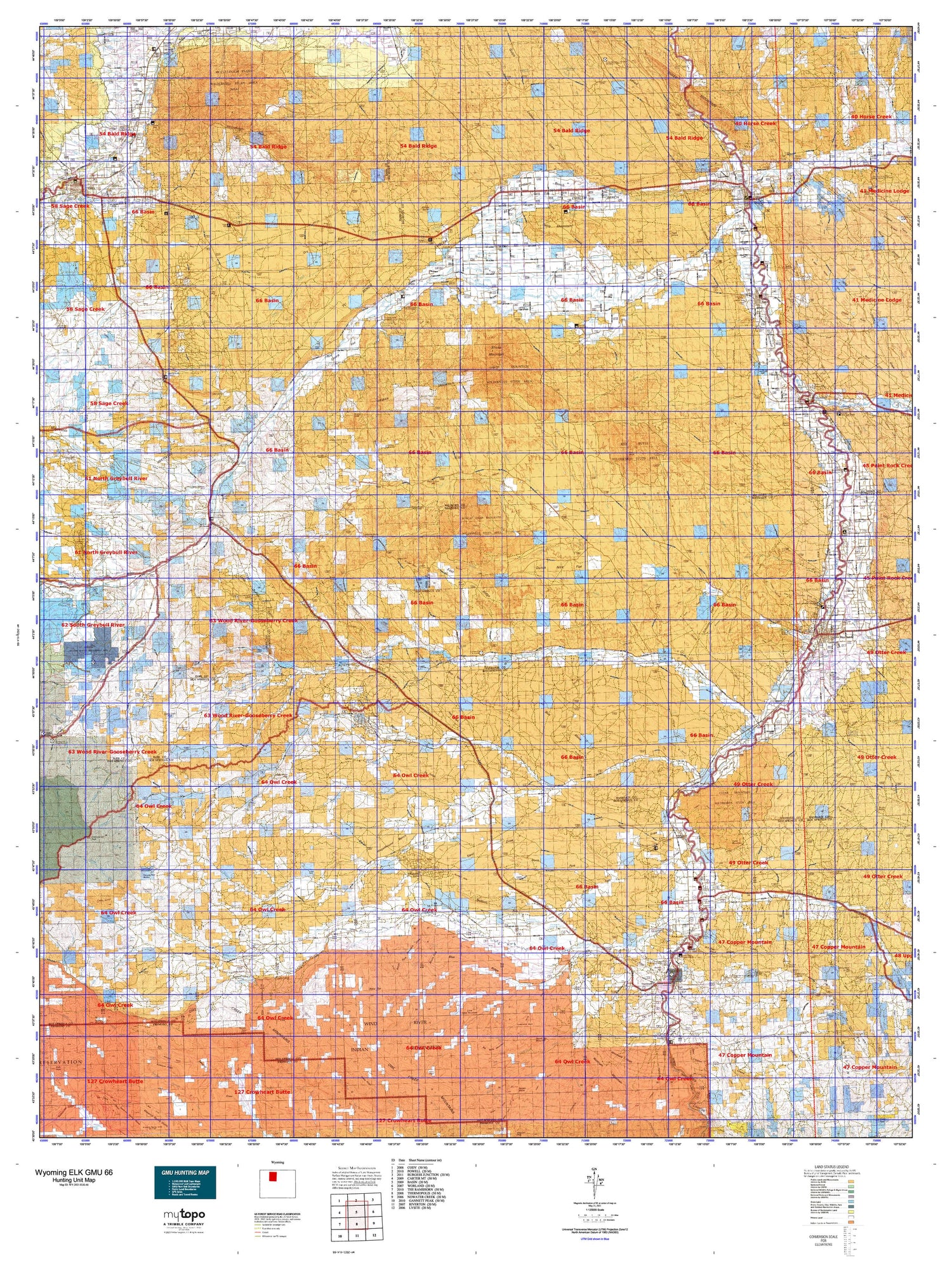 Wyoming Elk GMU 66 Map Image