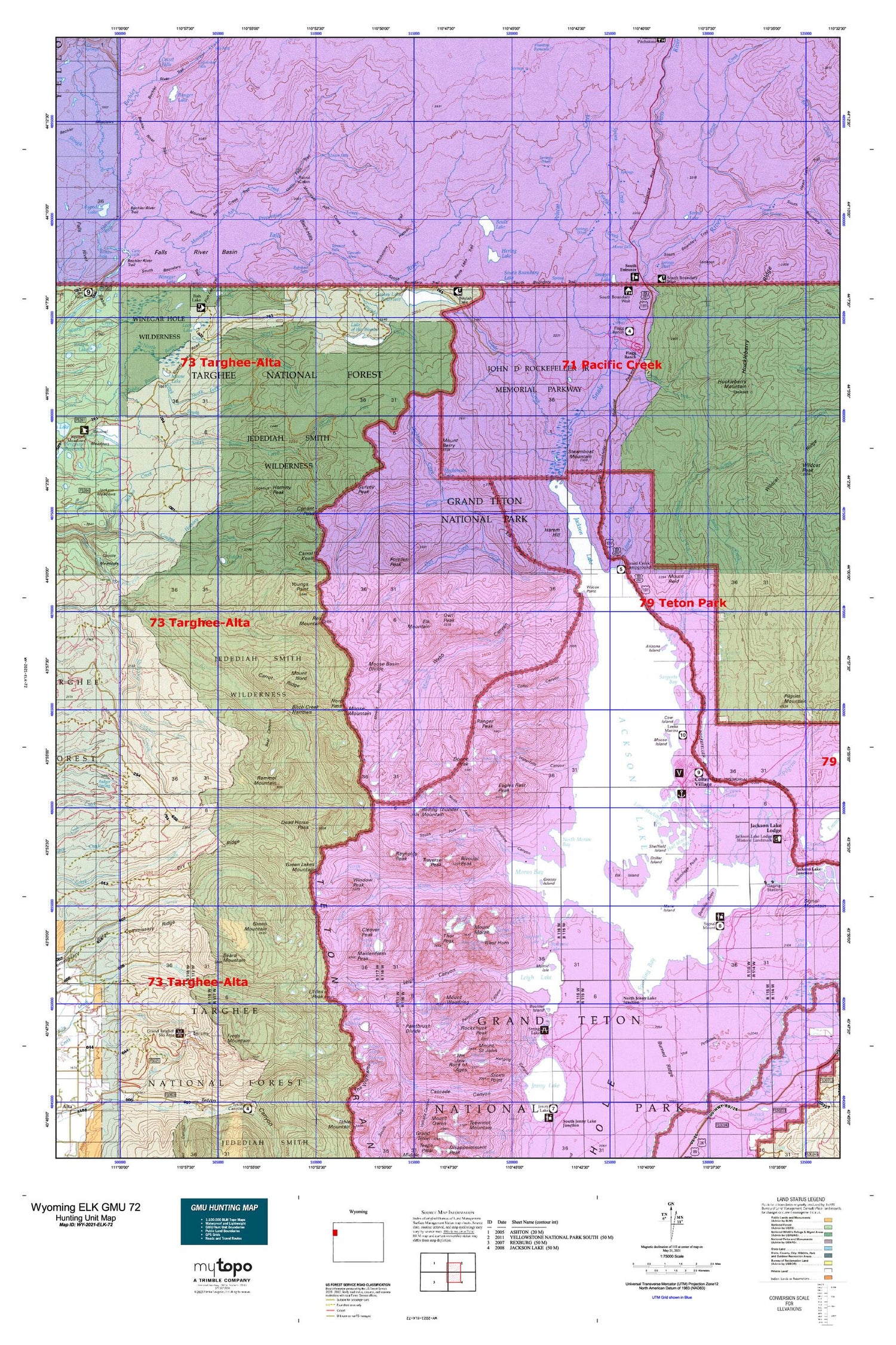Wyoming Elk GMU 72 Map Image