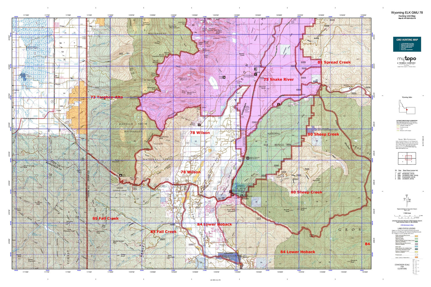 Wyoming Elk GMU 78 Map Image