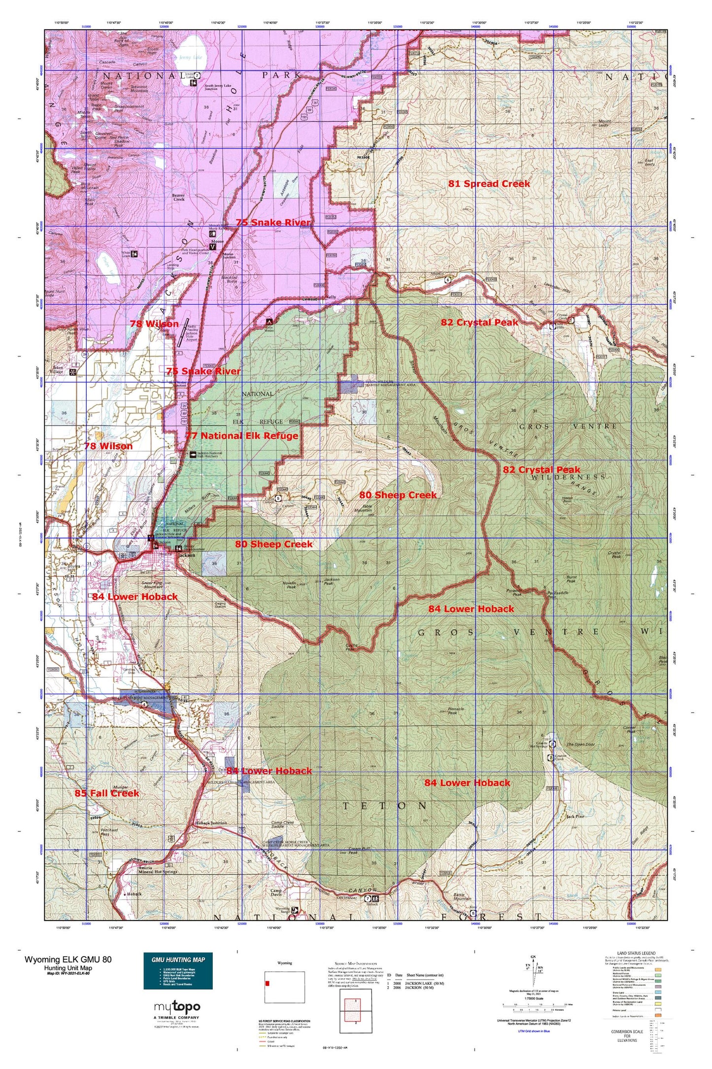 Wyoming Elk GMU 80 Map Image