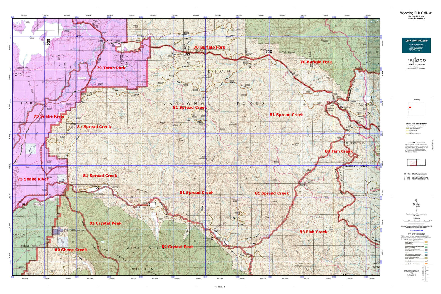 Wyoming Elk GMU 81 Map Image
