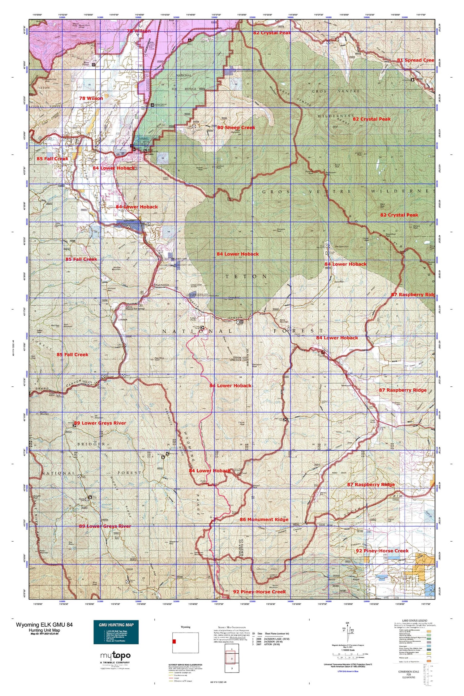 Wyoming Elk GMU 84 Map Image