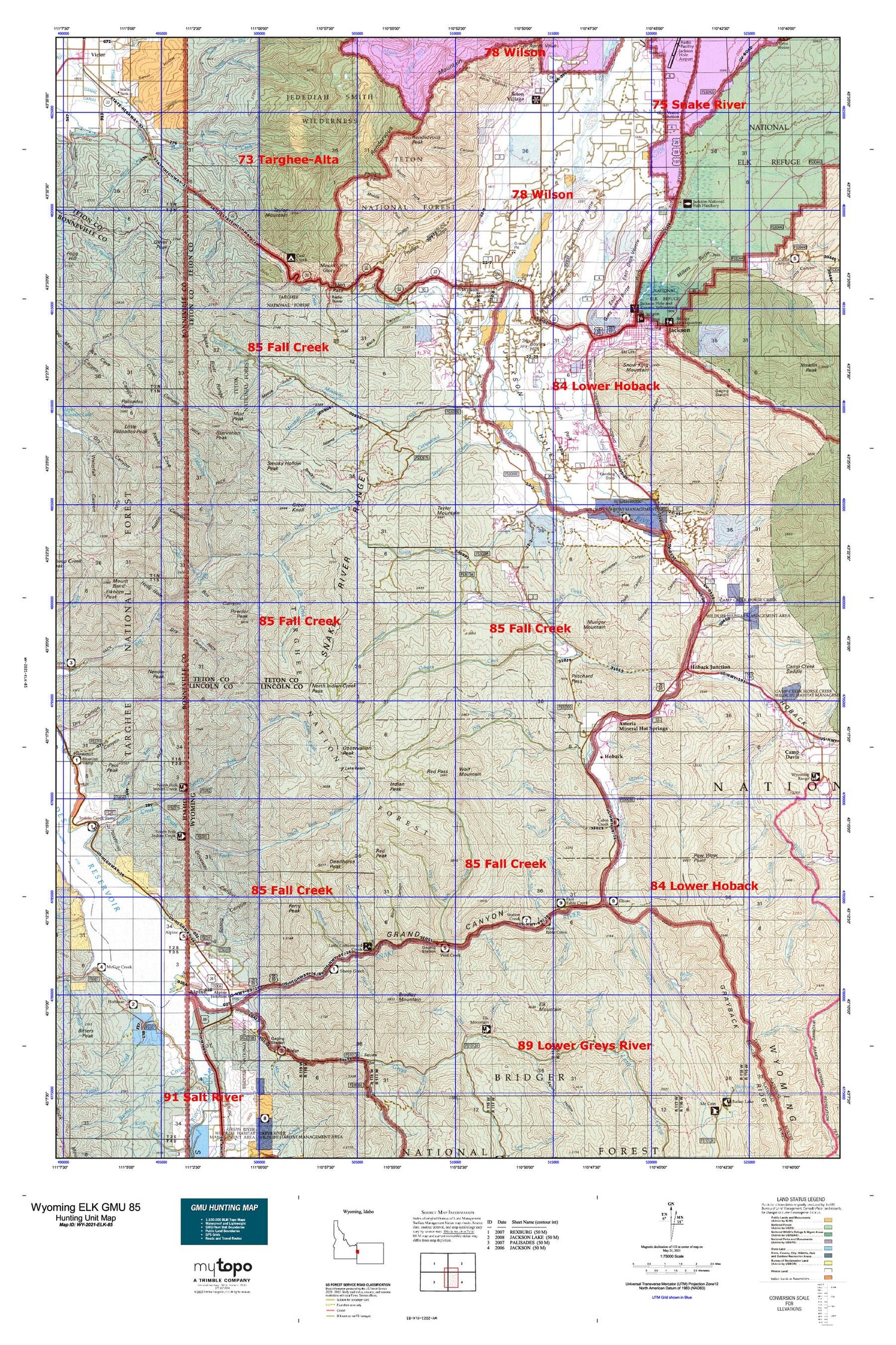 Wyoming Elk GMU 85 Map Image