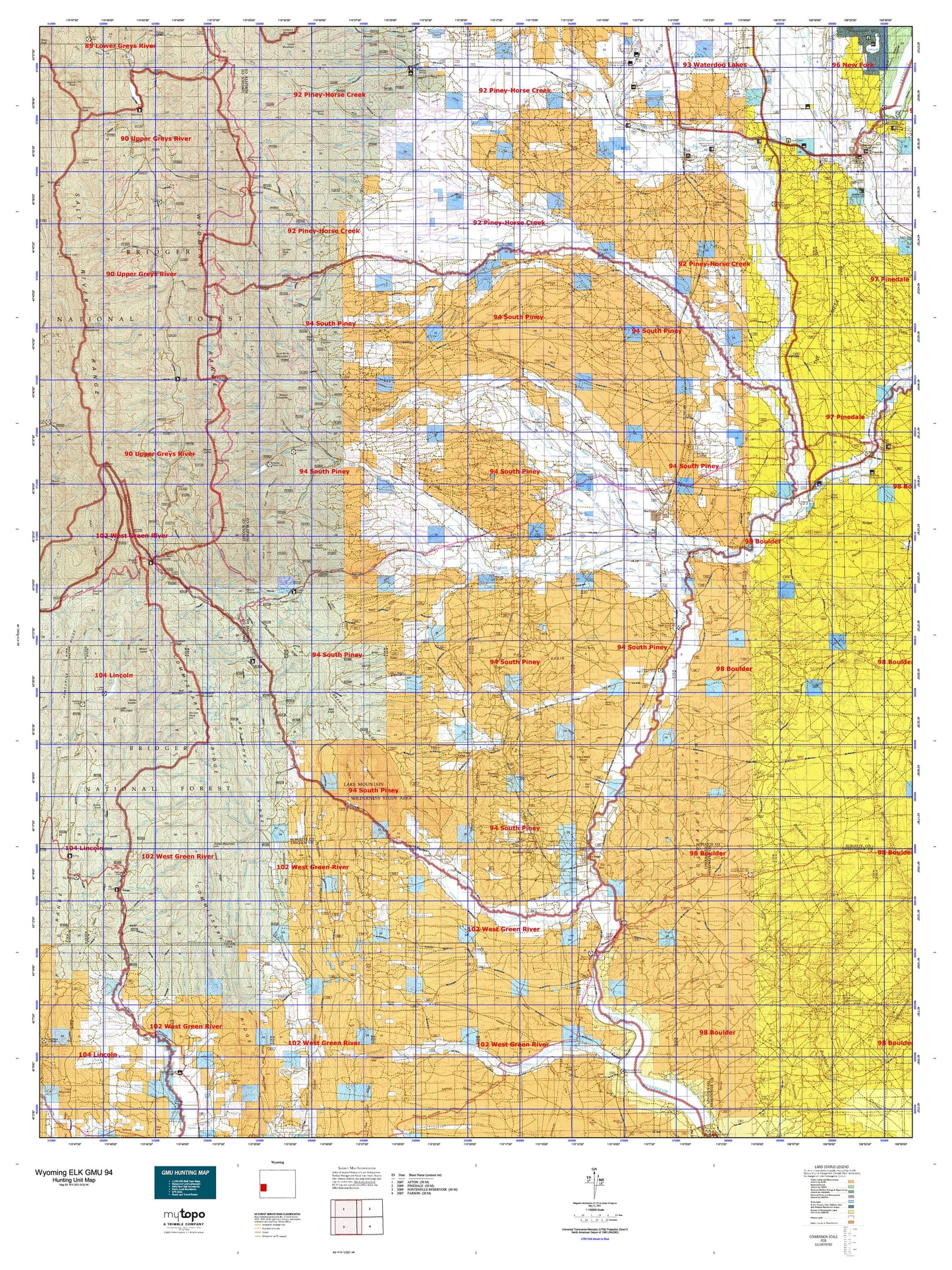 Wyoming Elk GMU 94 Map Image