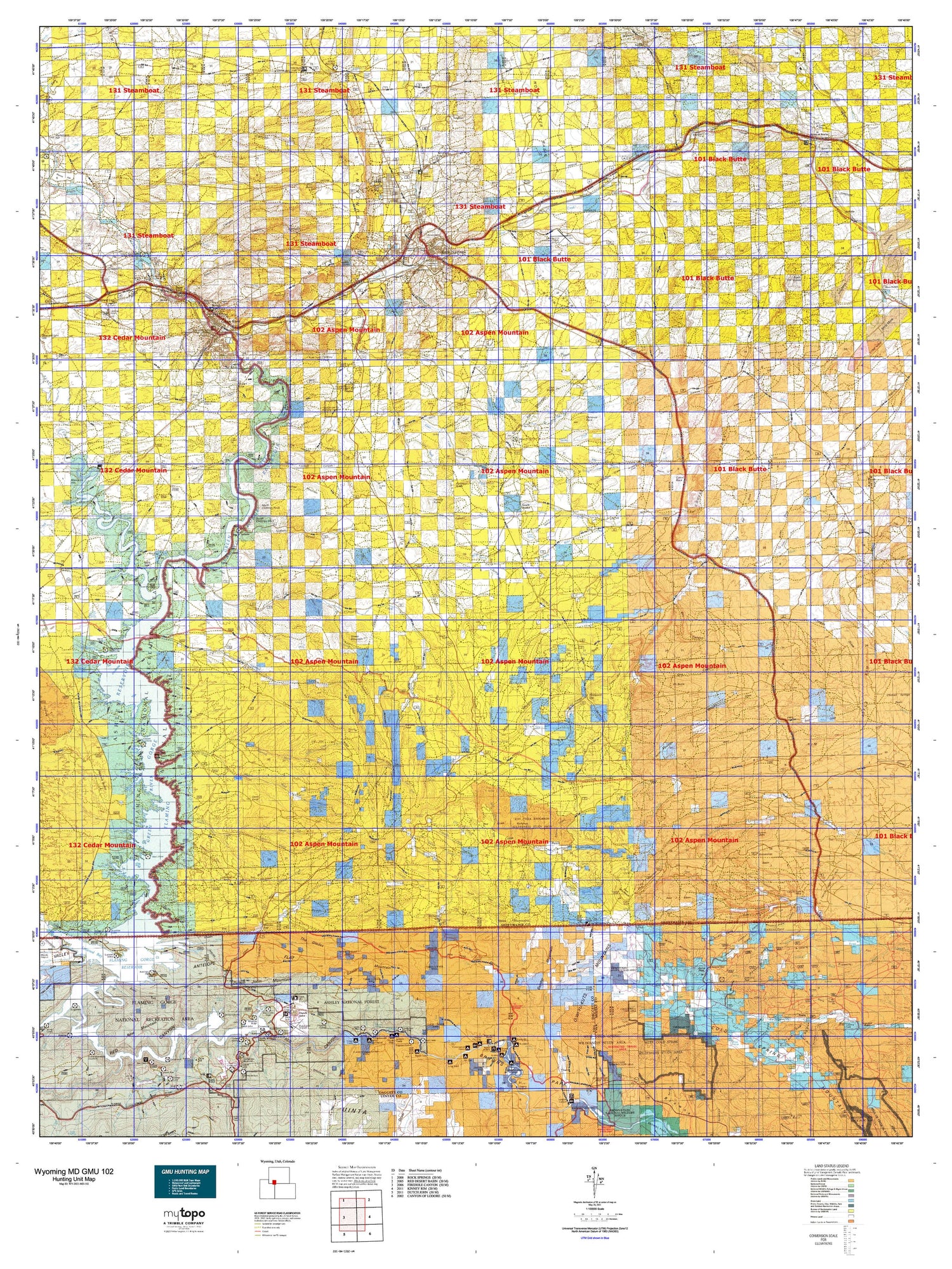 Wyoming Mule Deer GMU 102 Map Image