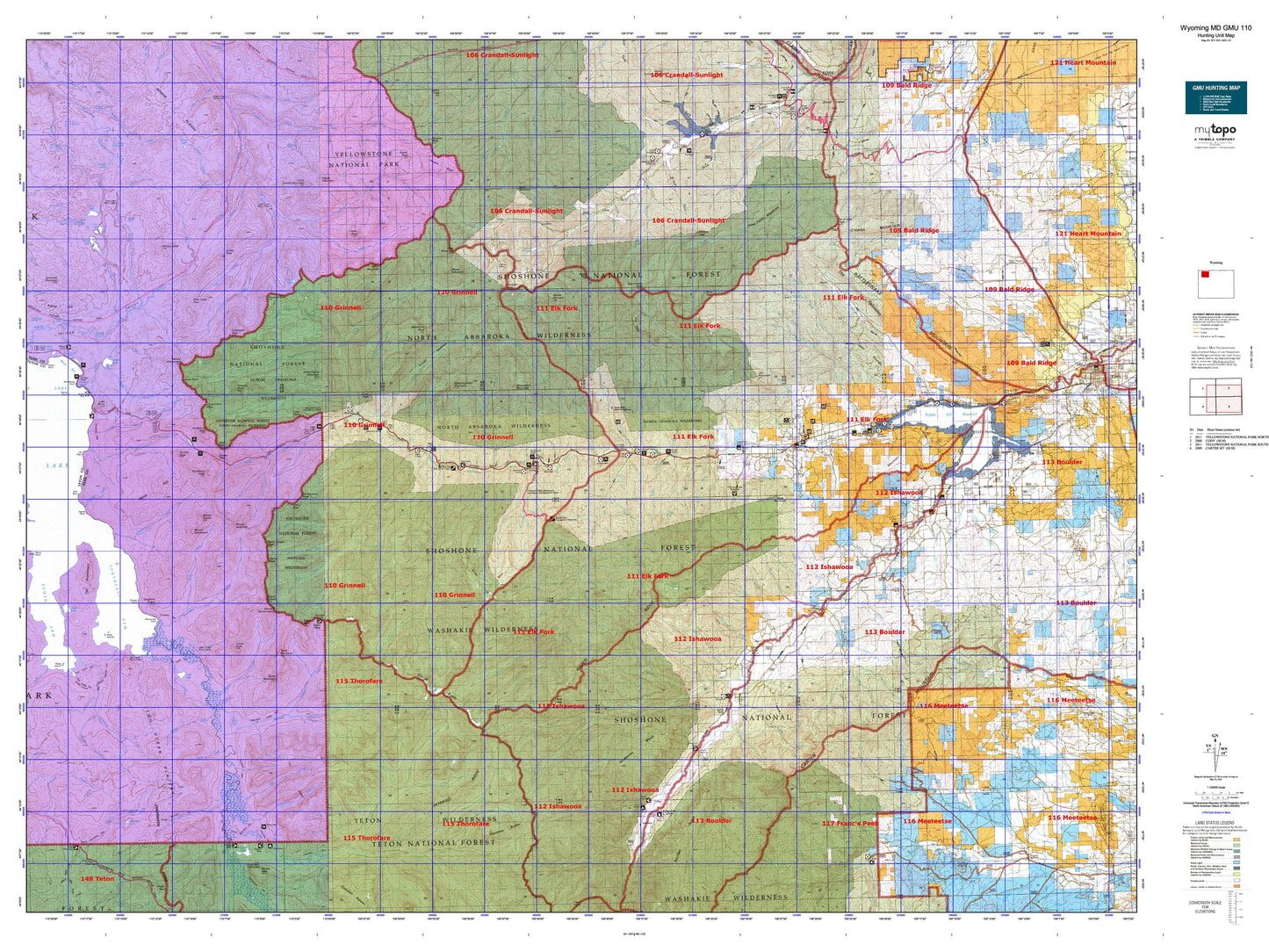 Wyoming Mule Deer GMU 110 Map Image