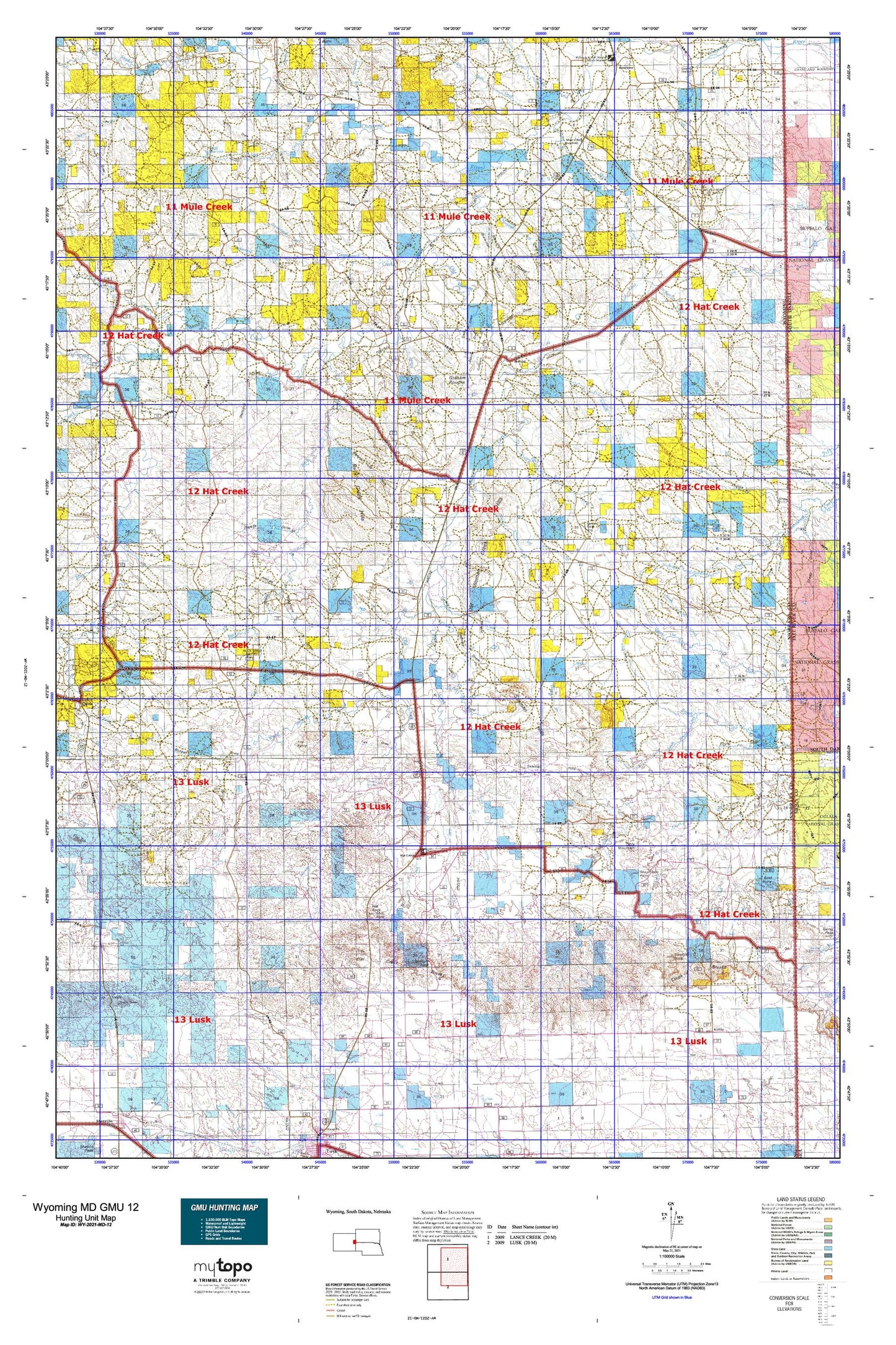 Wyoming Mule Deer GMU 12 Map Image